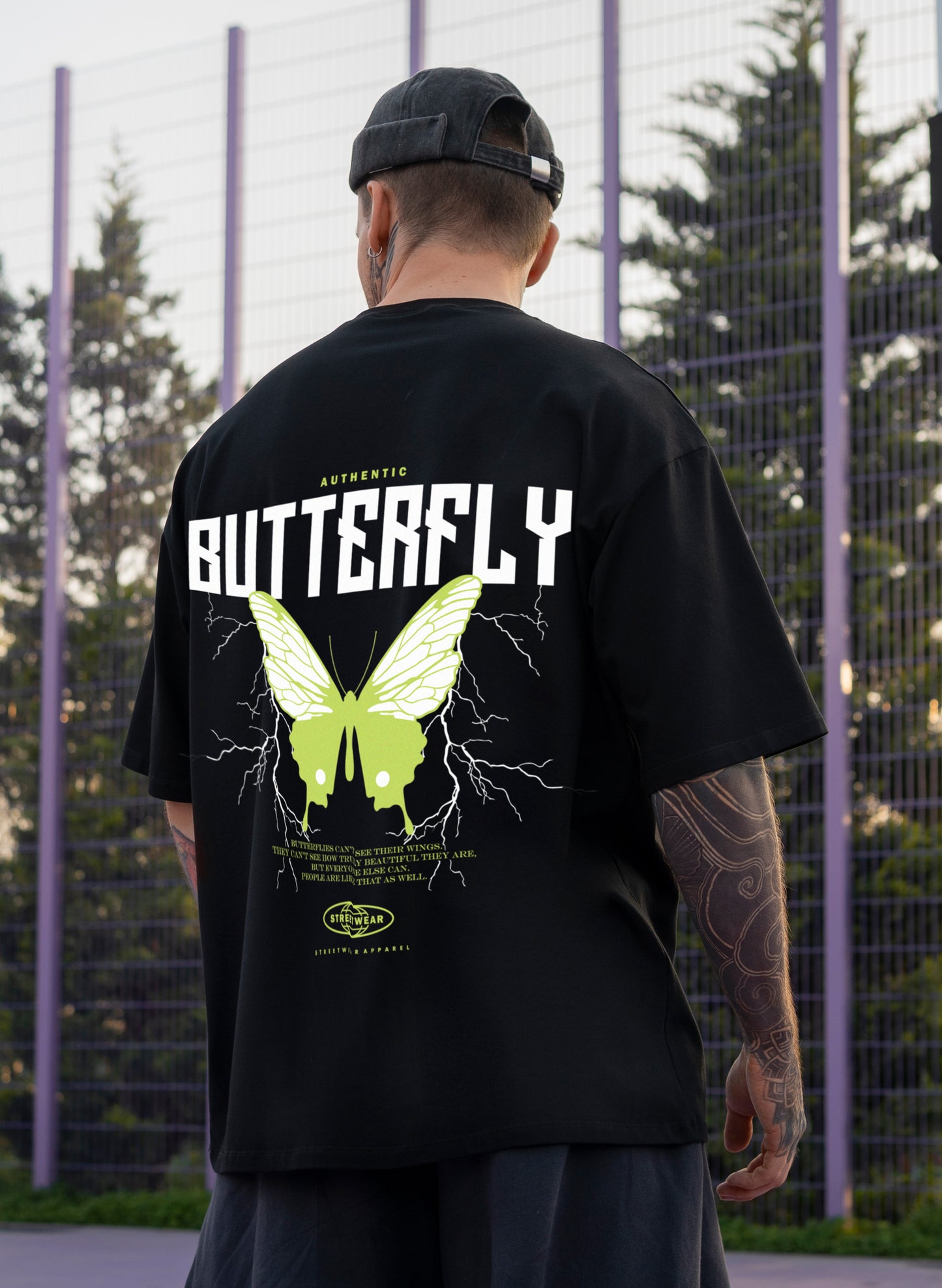 AUTHENTIC BUTTERFLY COTTON OVERSIZED T-SHIRT