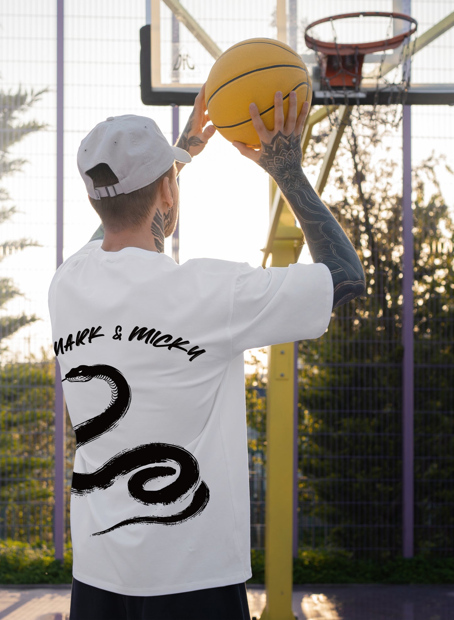SLITHER SCRIPT COTTON OVERSIZED T-SHIRT