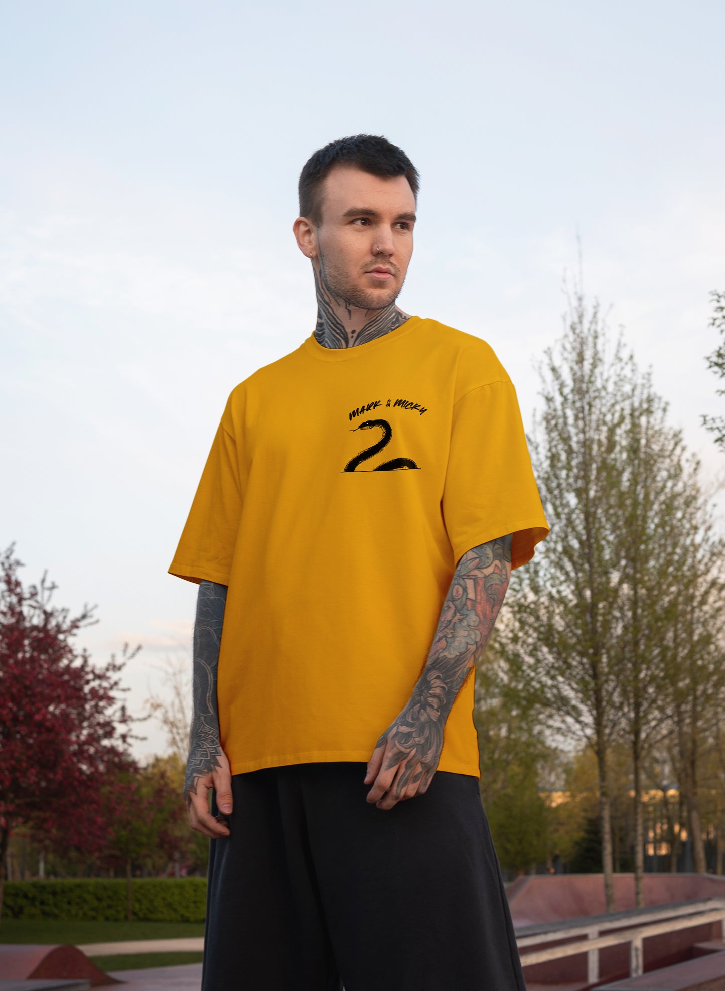 SLITHER SCRIPT COTTON OVERSIZED T-SHIRT