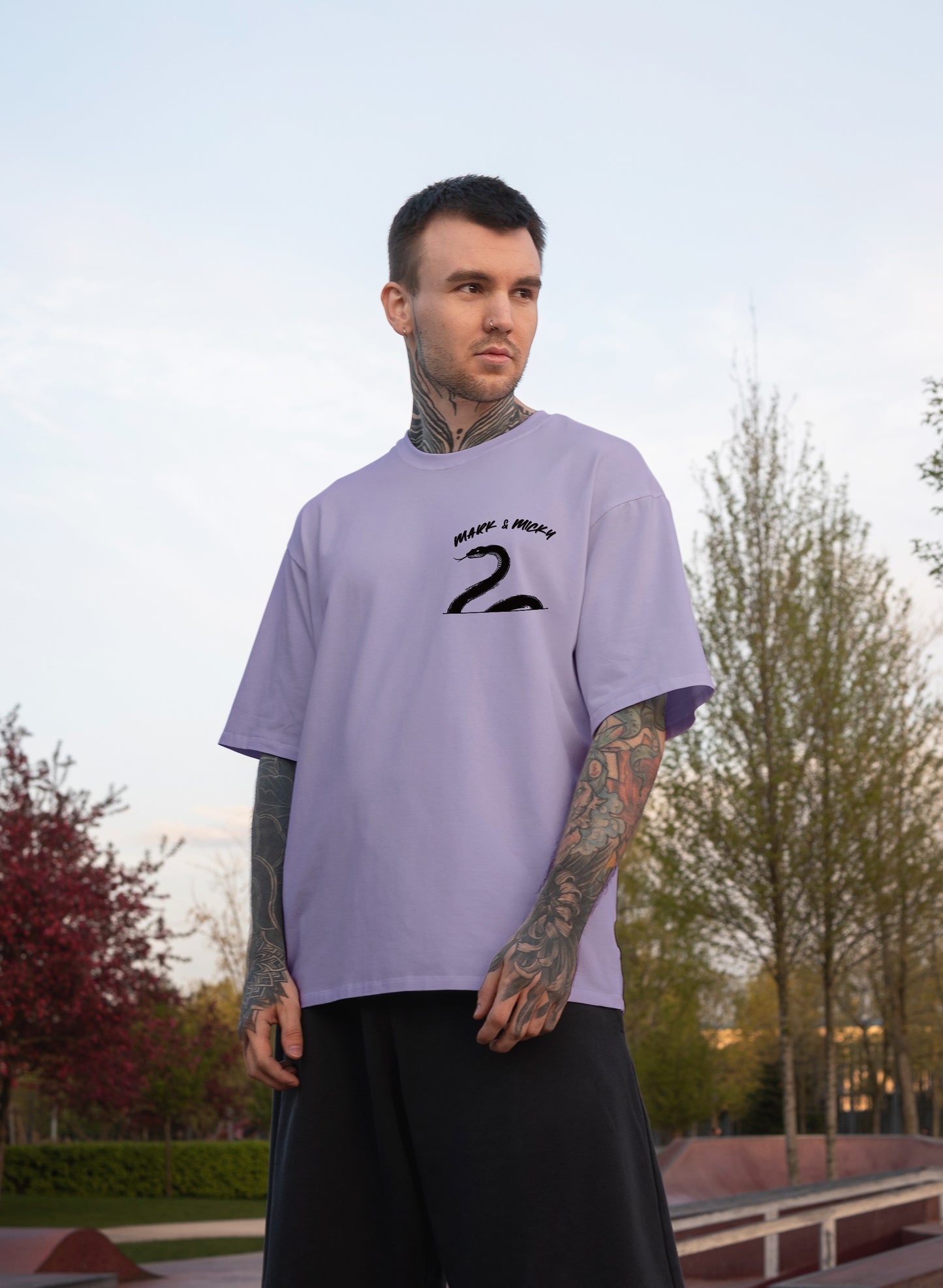 SLITHER SCRIPT COTTON OVERSIZED T-SHIRT