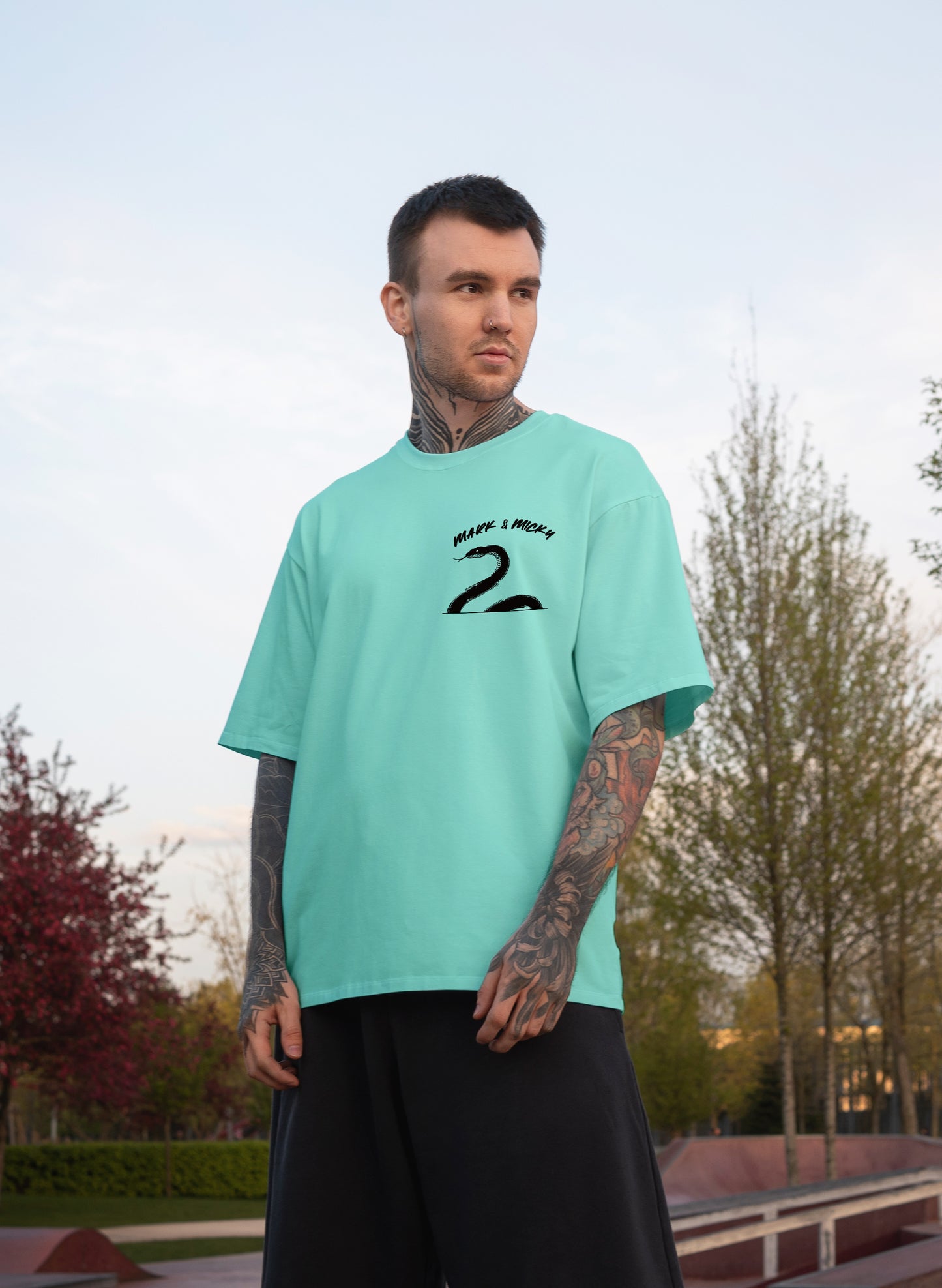 SLITHER SCRIPT COTTON OVERSIZED T-SHIRT