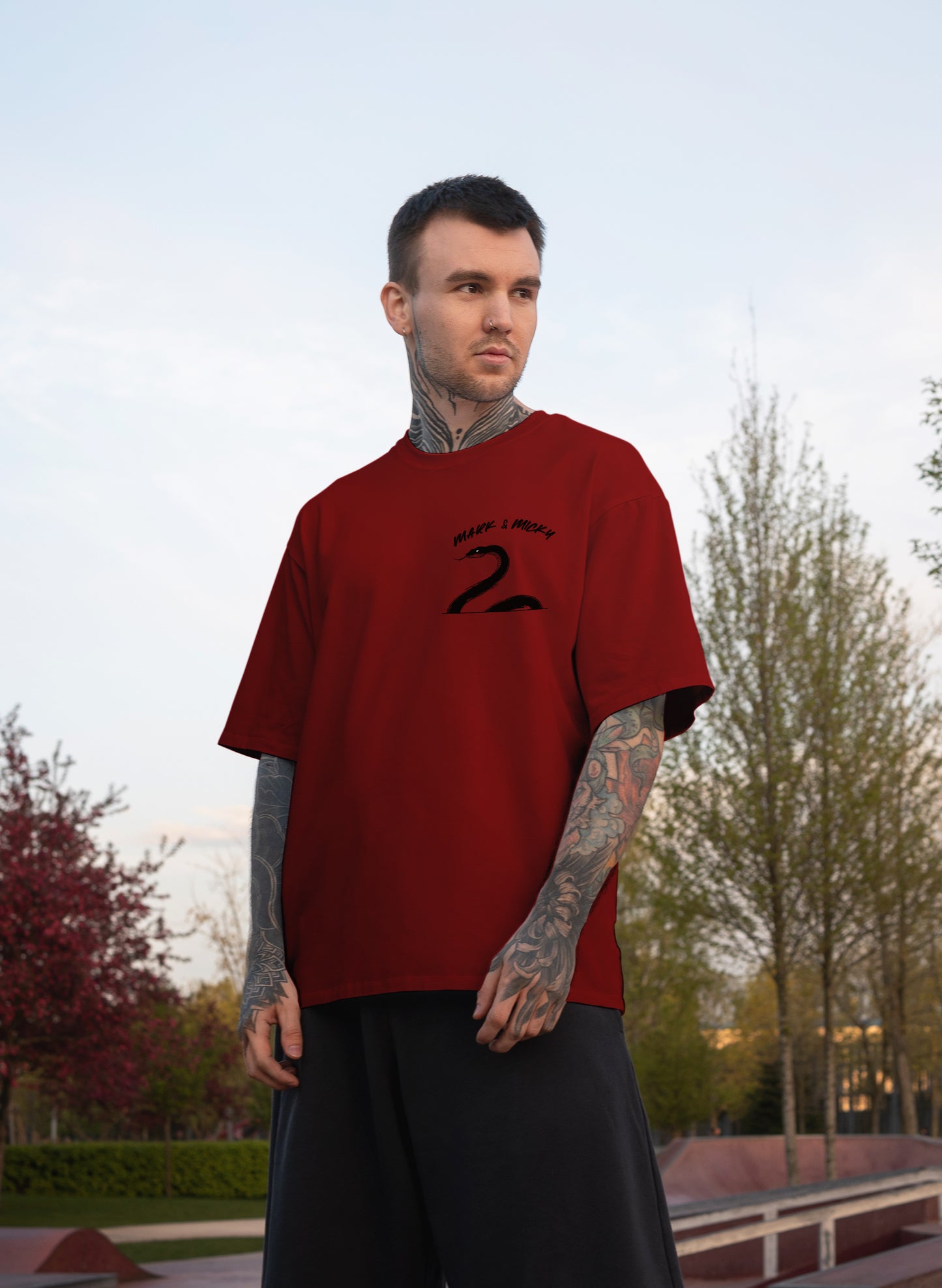 SLITHER SCRIPT COTTON OVERSIZED T-SHIRT