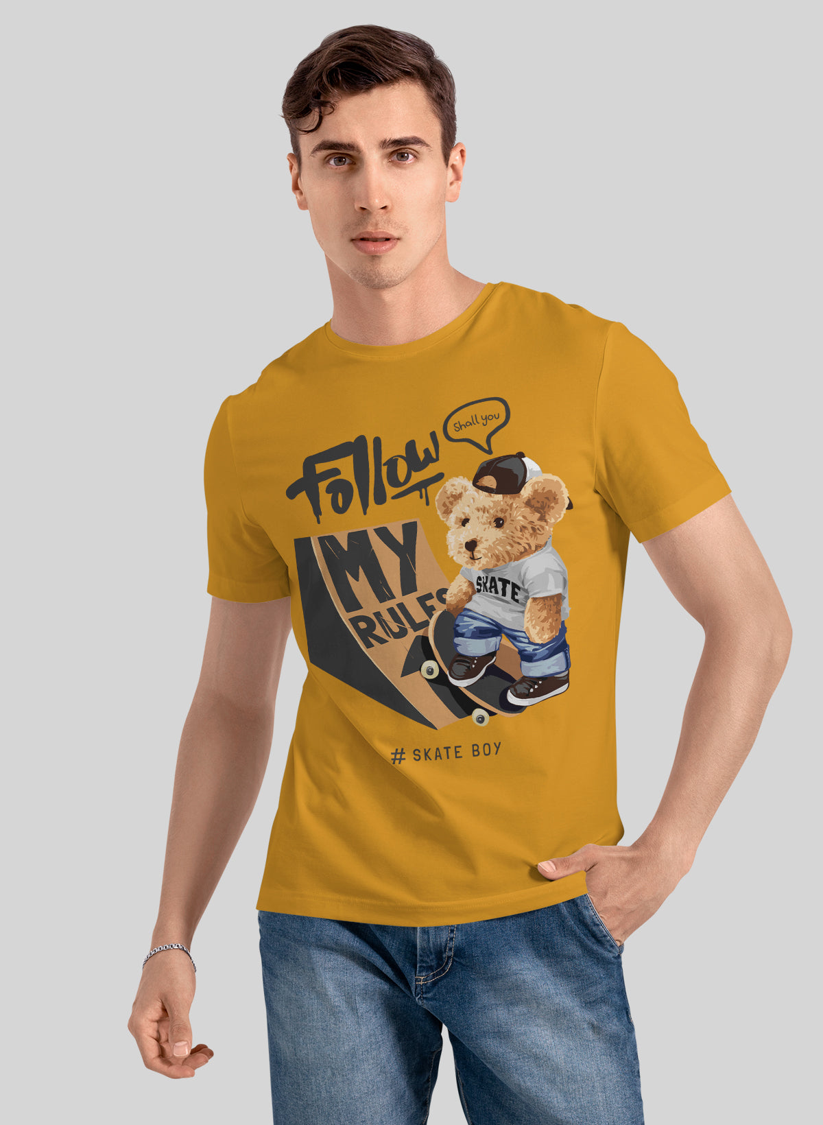 TEDDY SHREDDER FOLLOW MY RULES CREW NECK T-SHIRT