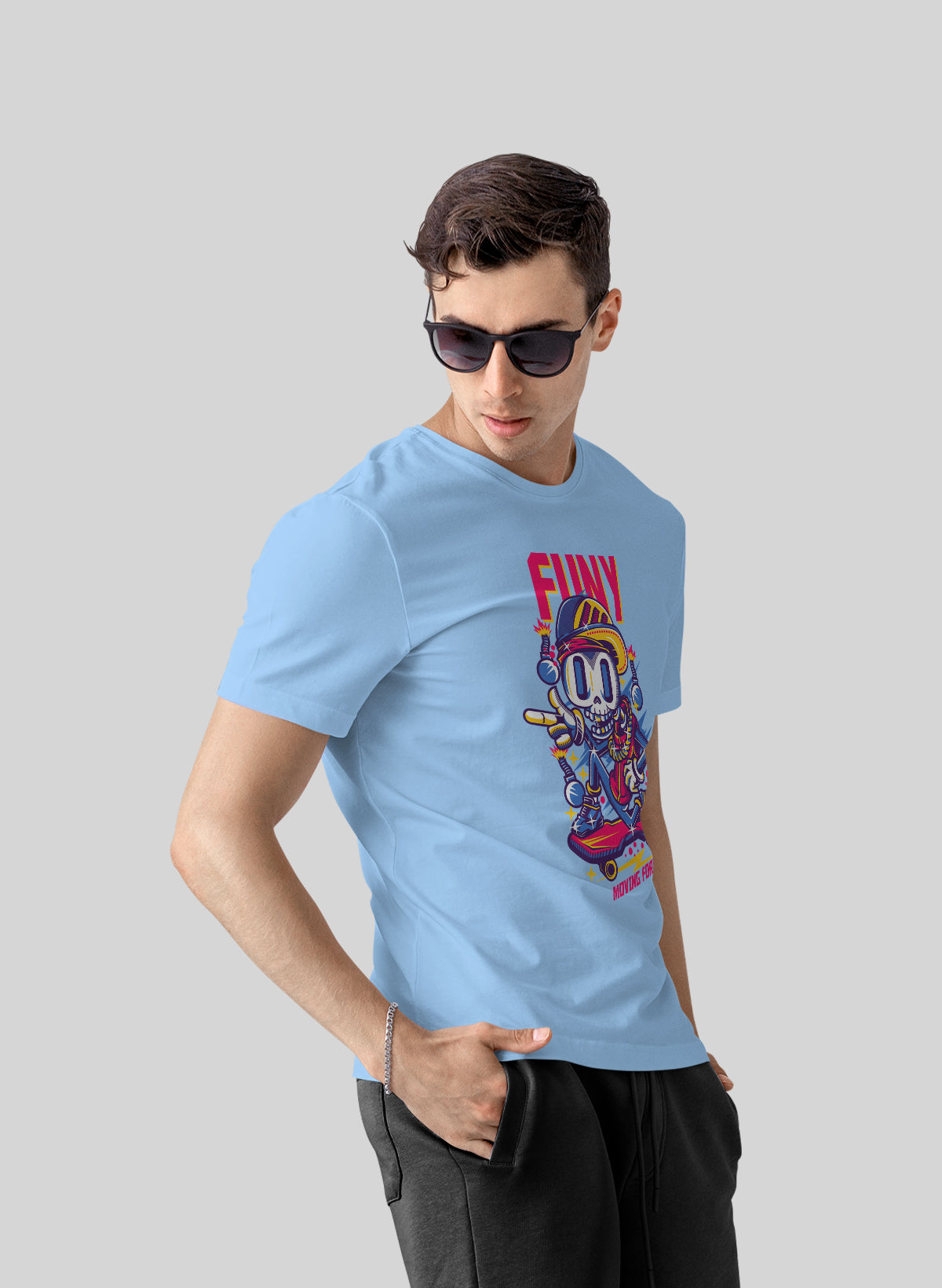 SKELE-THRILL THE FUTURISTIC RIDE CREW NECK T-SHIRT