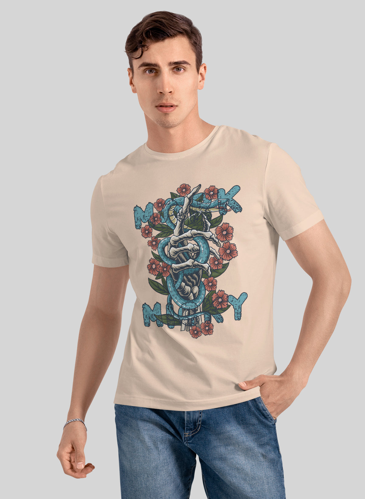 FLORAL REBIRTH CREW NECK T-SHIRT