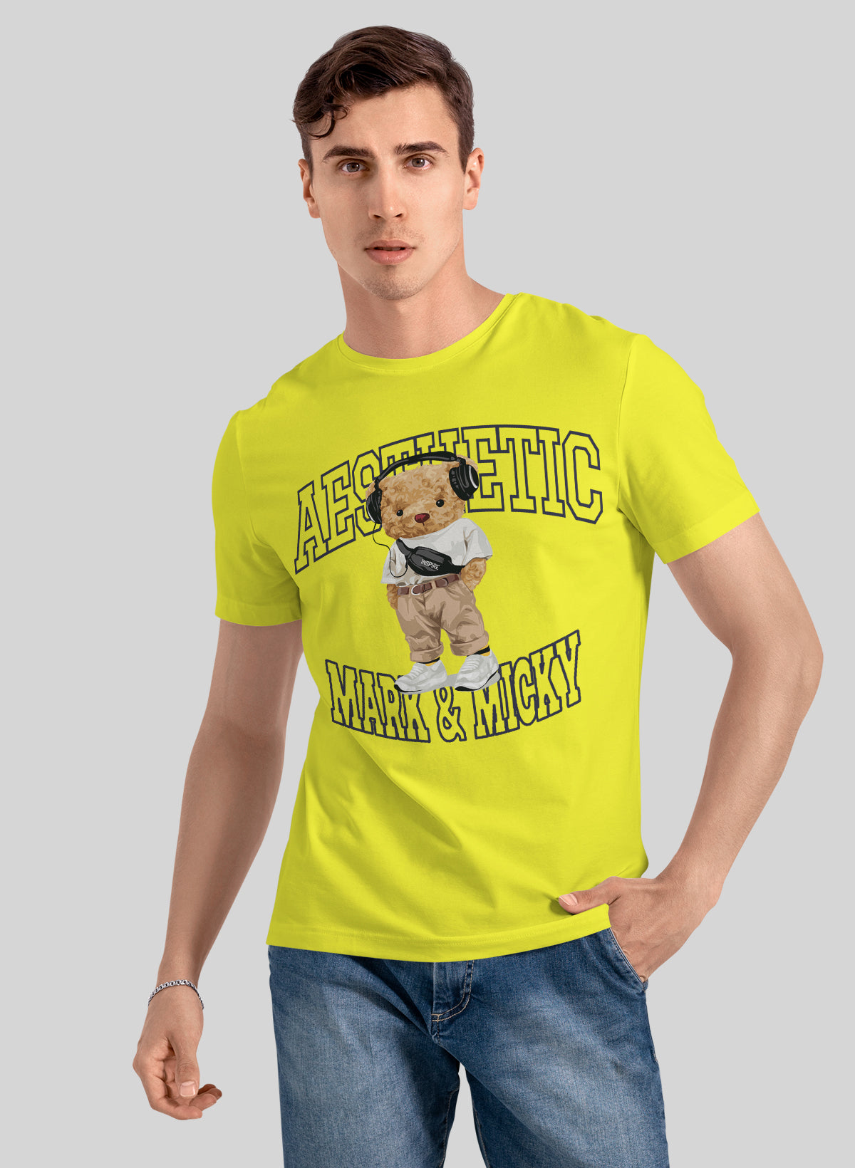 ASTHETIC TEDDY VIBES CREW NECK T-SHIRT