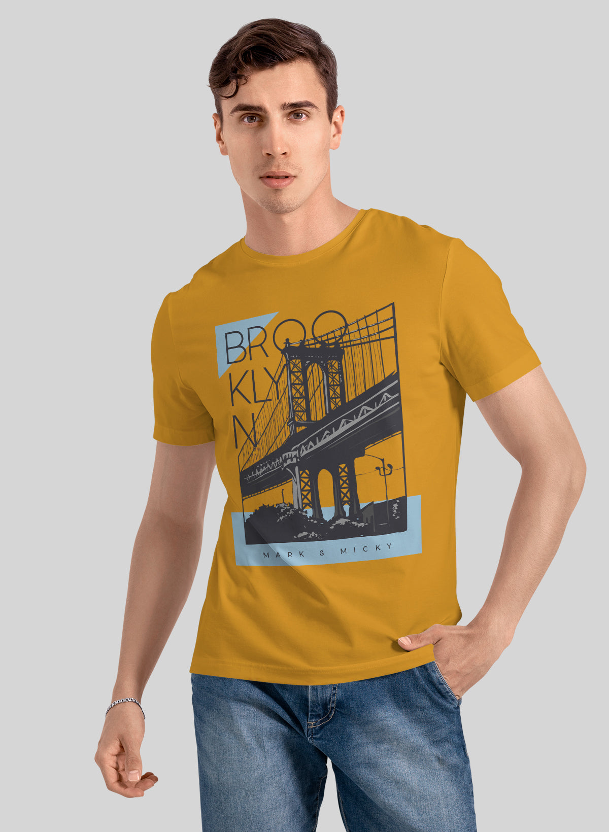 BROOKLYN BRIDGE NOIR CREW NECK T-SHIRT