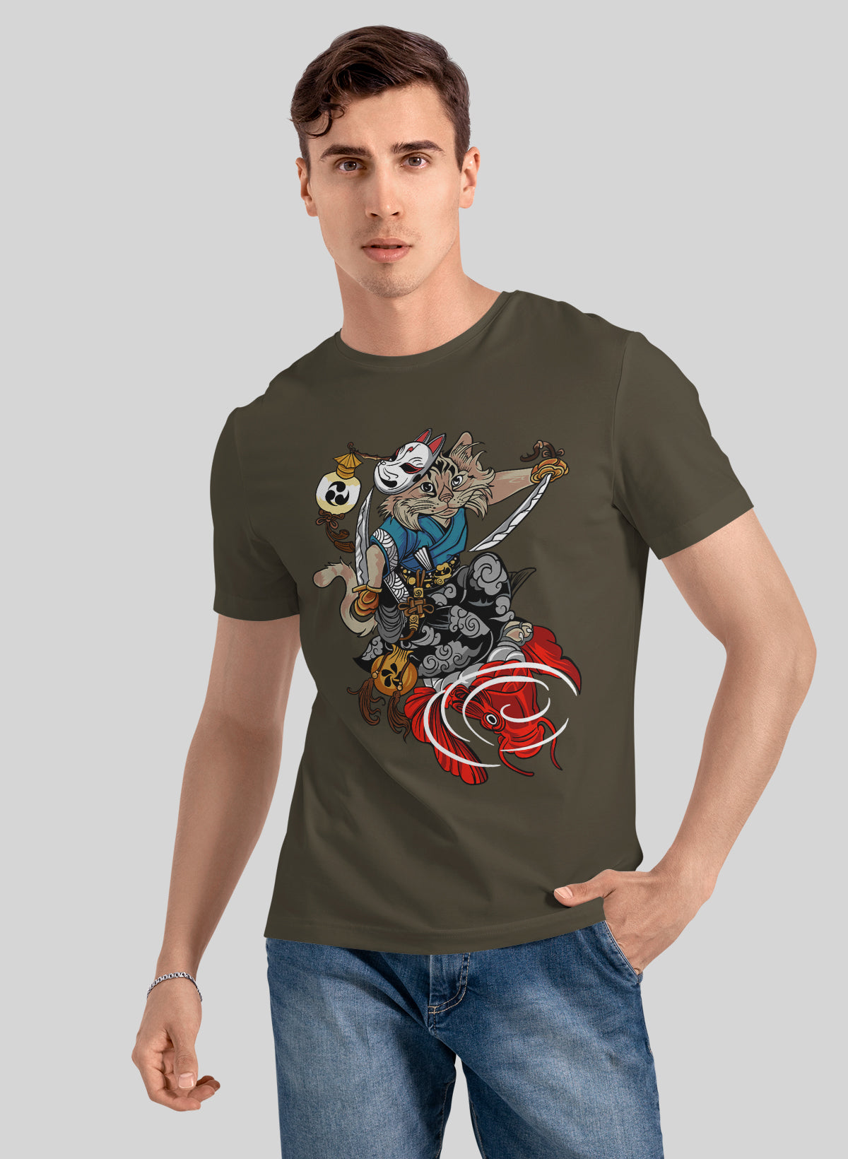 THE BLADE OF THE CAT RONIN CREW NECK T-SHIRT