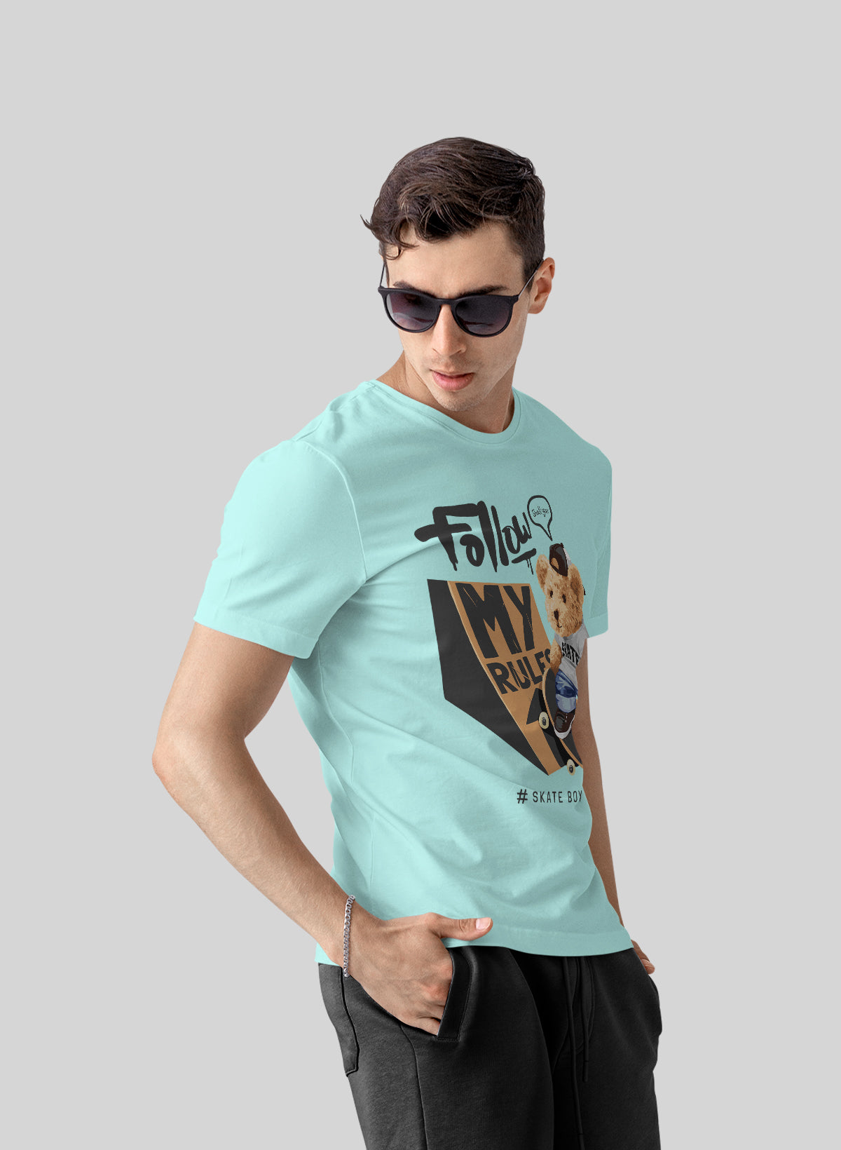 TEDDY SHREDDER FOLLOW MY RULES CREW NECK T-SHIRT