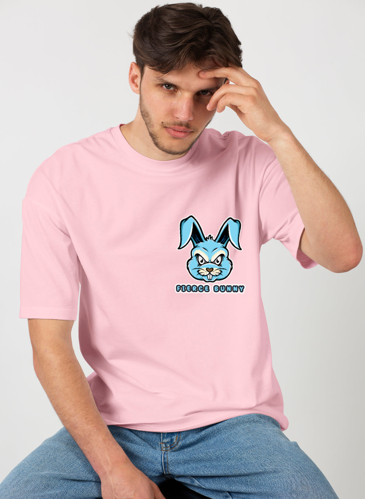 FIERCE BUNNY COTTON OVERSIZED T-SHIRT