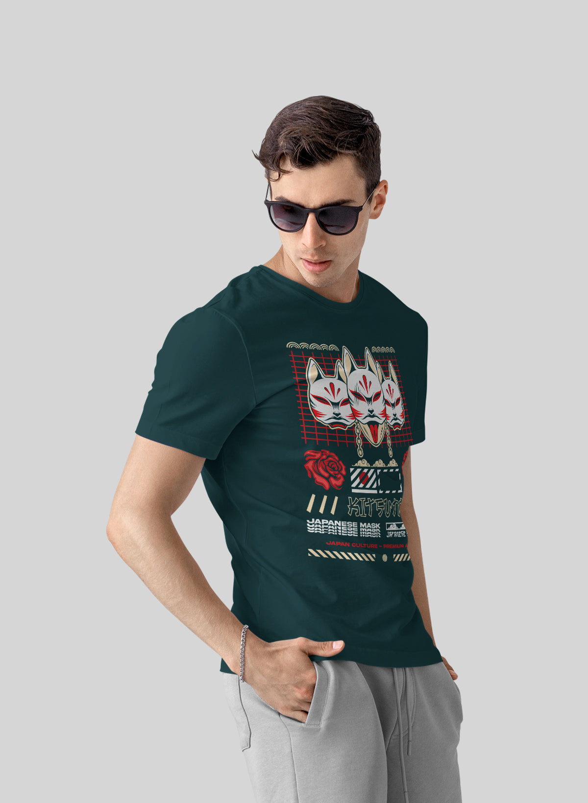 KITSUNE STREETWEAR CREW NECK T-SHIRT