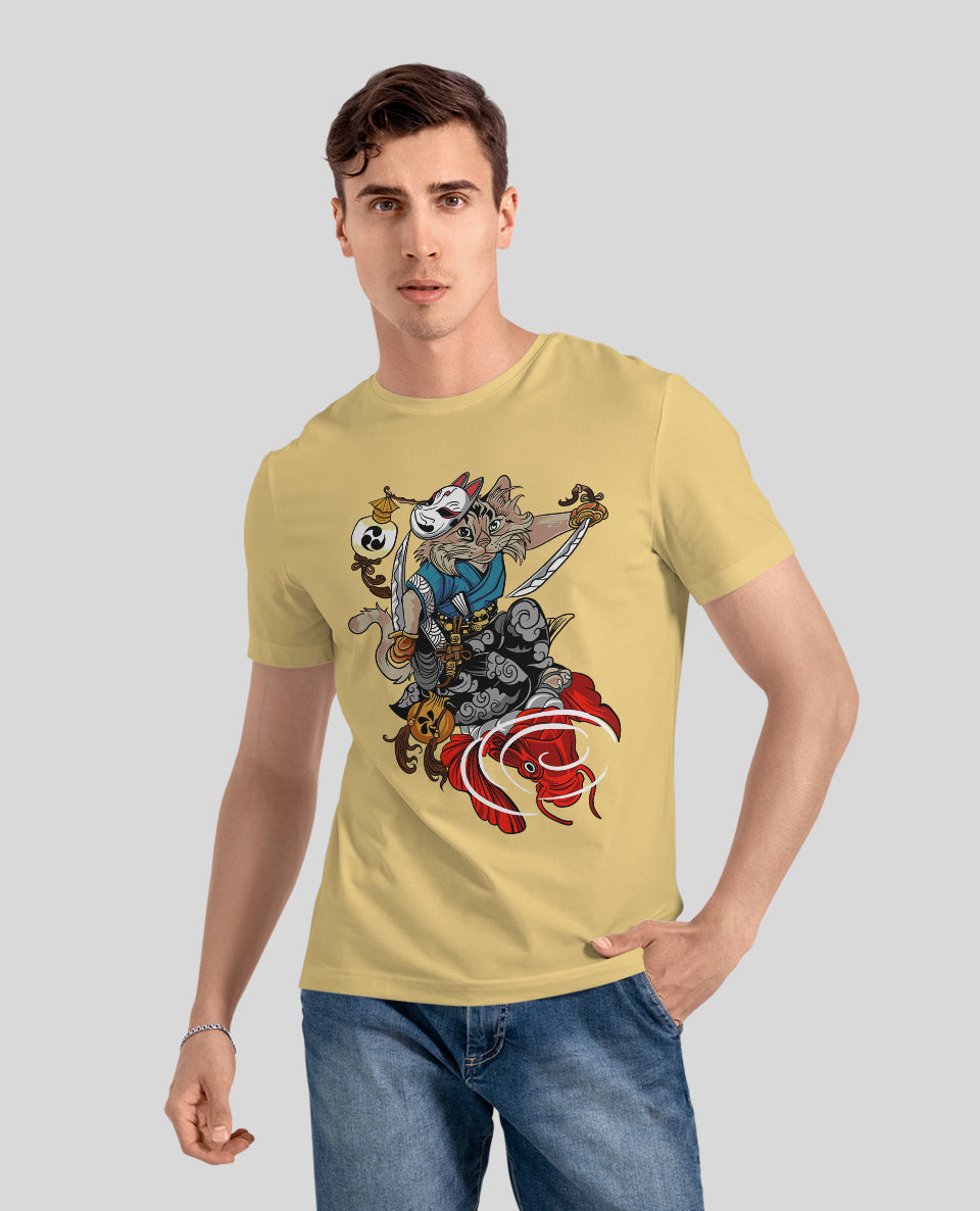 THE BLADE OF THE CAT RONIN CREW NECK T-SHIRT