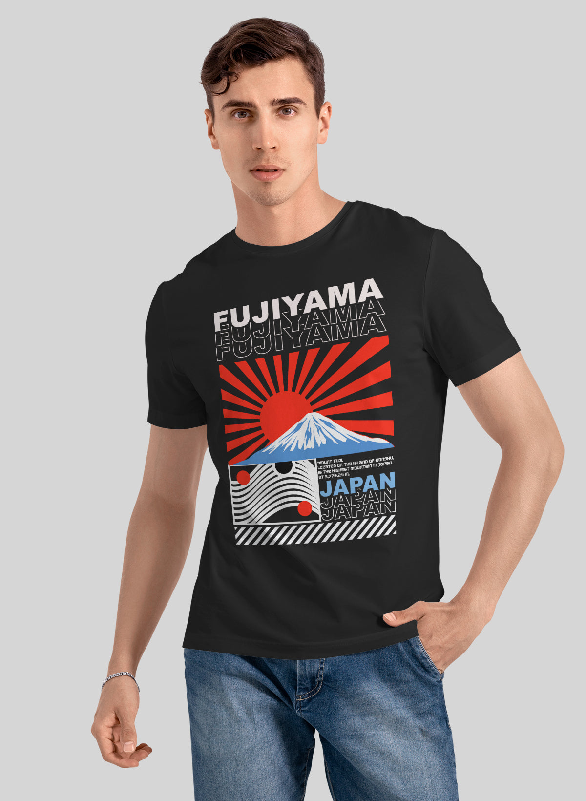 RISING SUN FUJIYAMA CREW NECK T-SHIRT