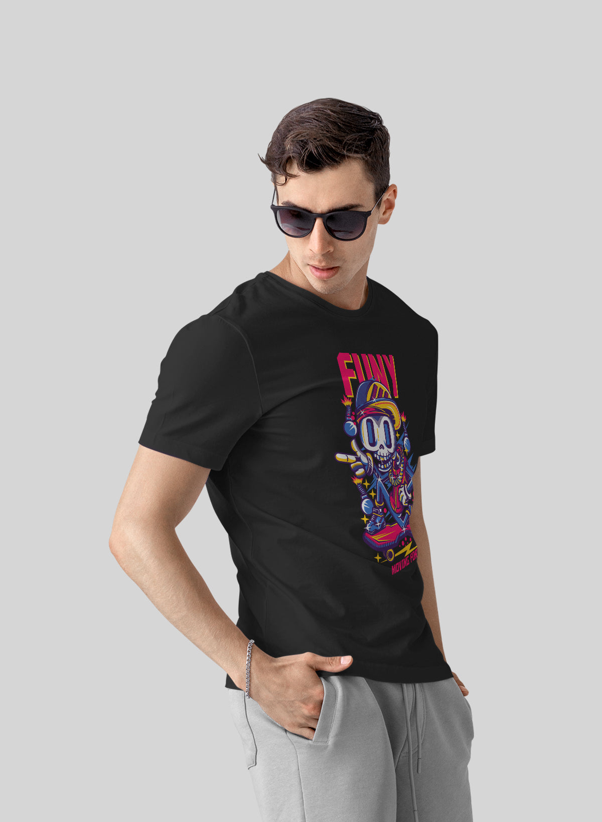 SKELE-THRILL THE FUTURISTIC RIDE CREW NECK T-SHIRT