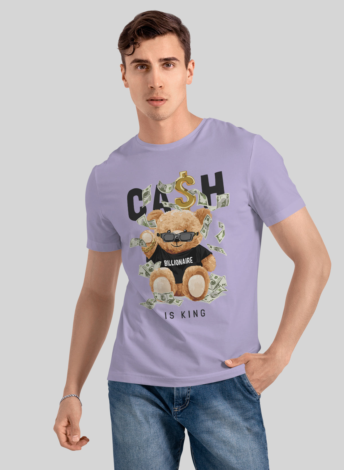 CASH IS KING CREW NECK T-SHIRT