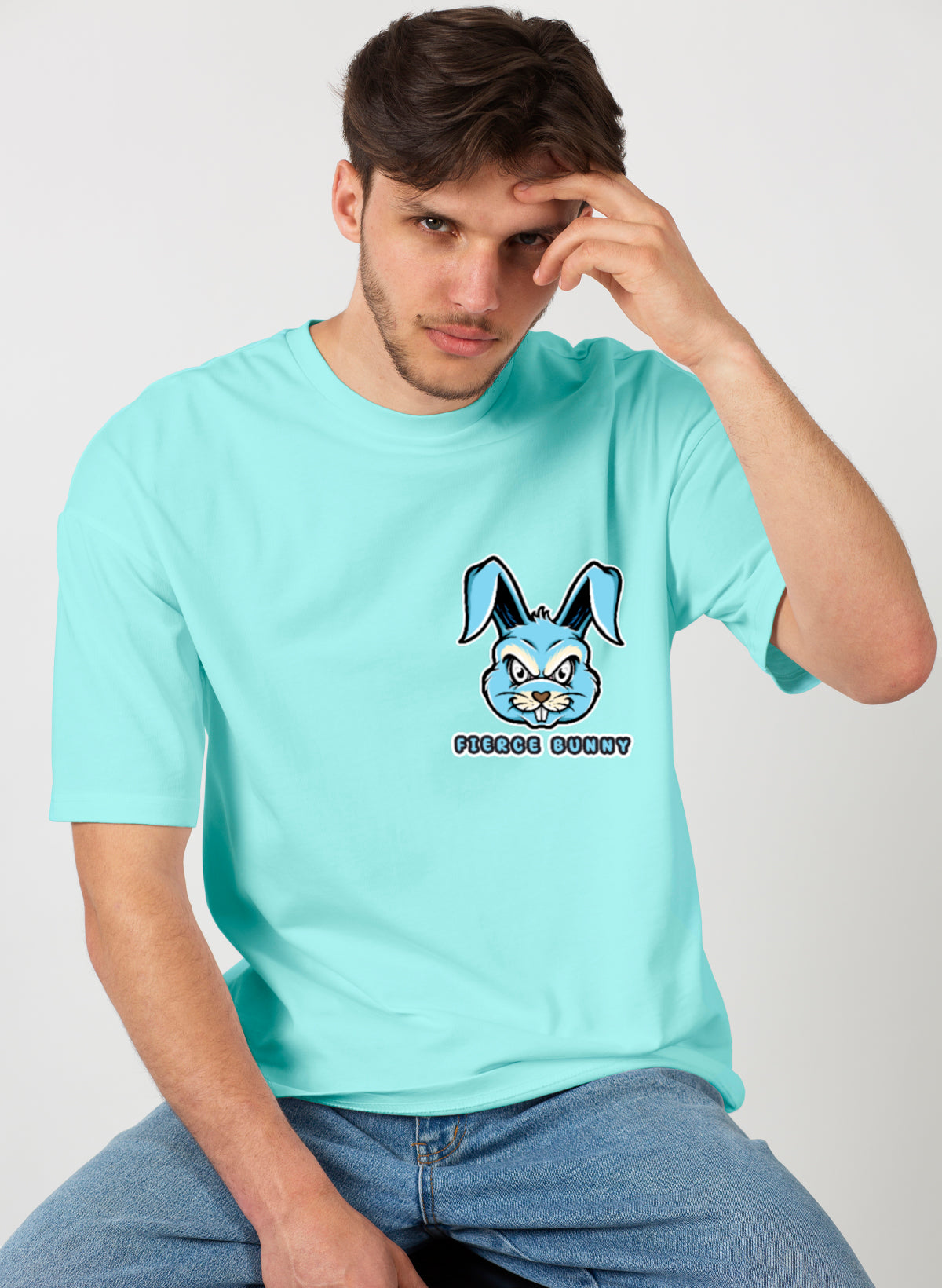 FIERCE BUNNY COTTON OVERSIZED T-SHIRT