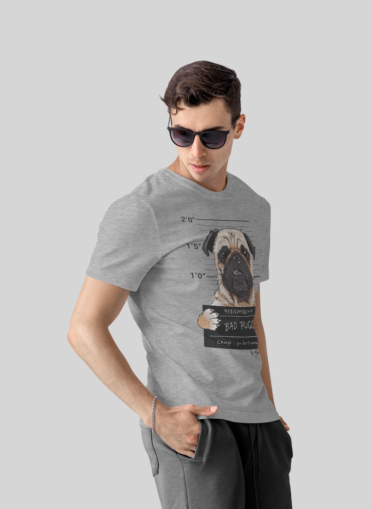 BAD PUGGY CREW NECK T-SHIRT