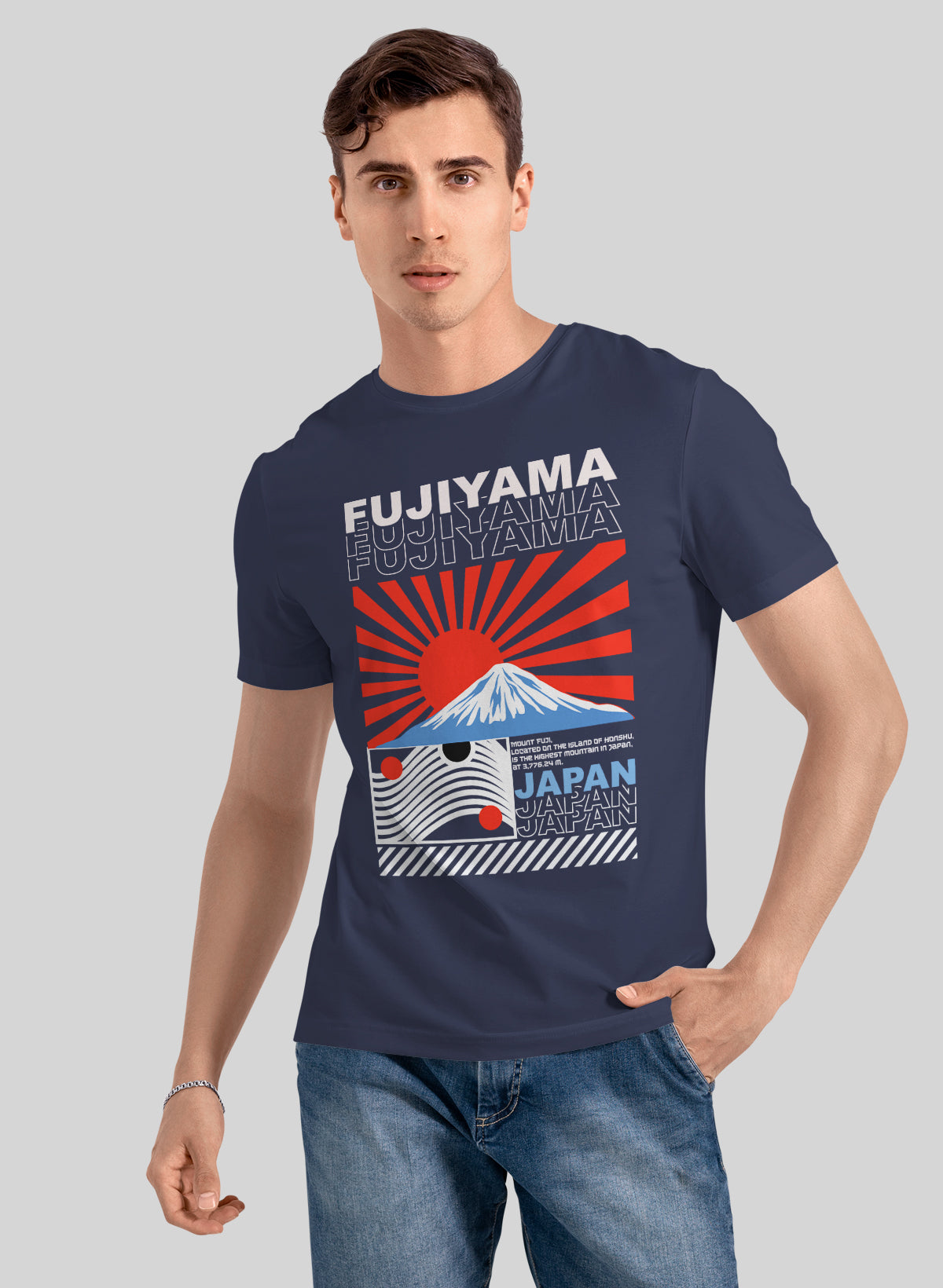 RISING SUN FUJIYAMA CREW NECK T-SHIRT