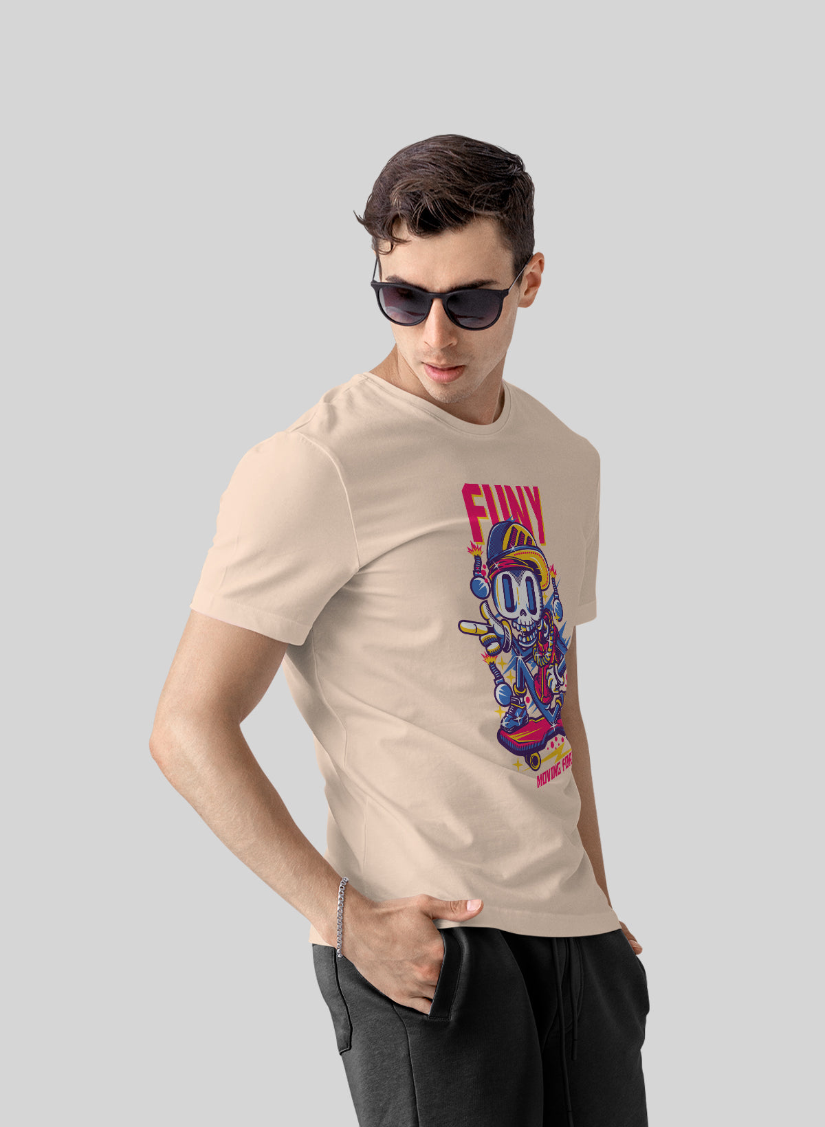 SKELE-THRILL THE FUTURISTIC RIDE CREW NECK T-SHIRT