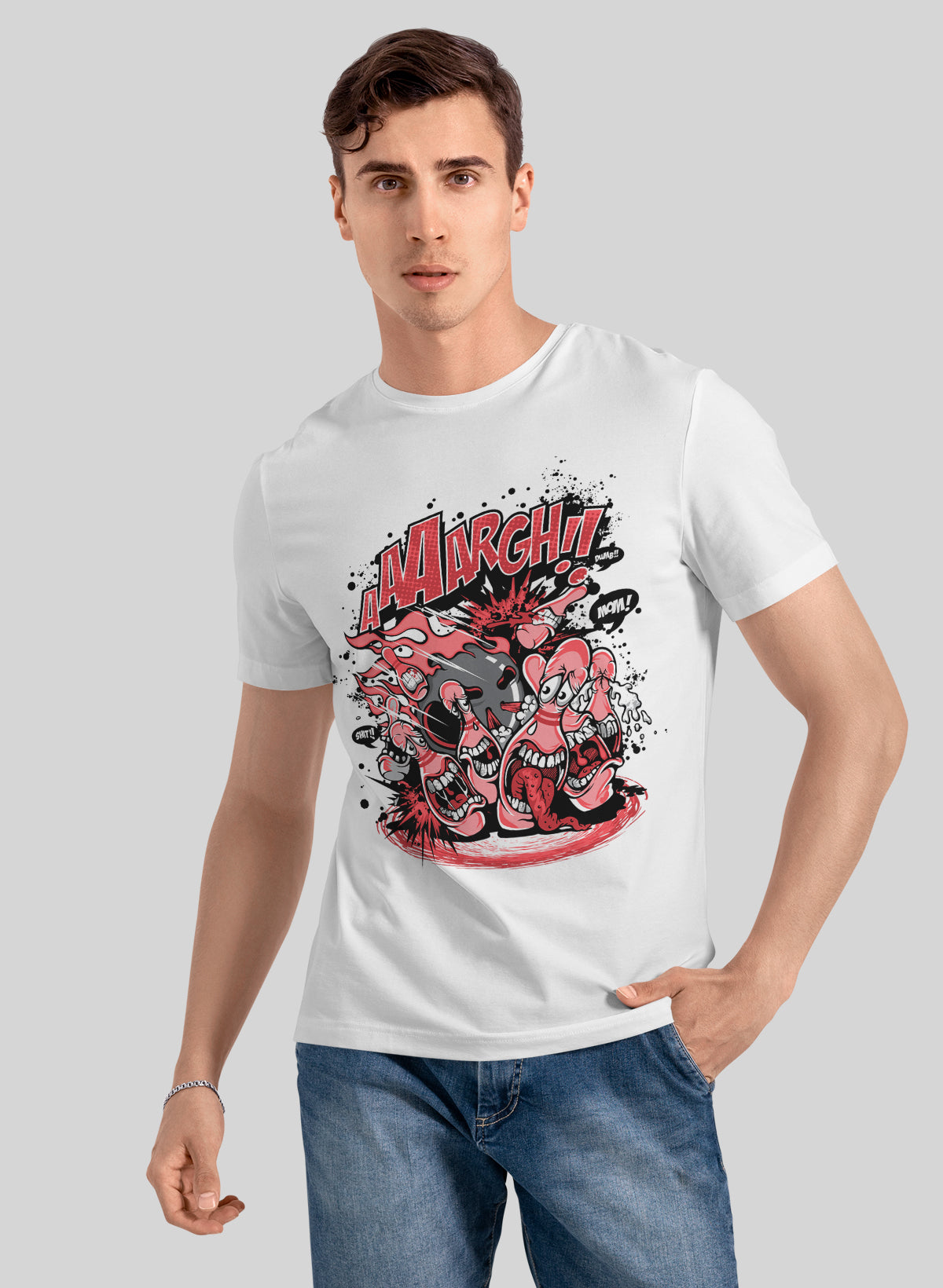 BOWLING BOWL AAAARGH CREW NECK T-SHIRT