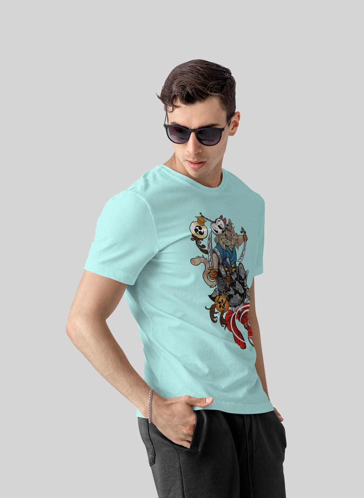 THE BLADE OF THE CAT RONIN CREW NECK T-SHIRT