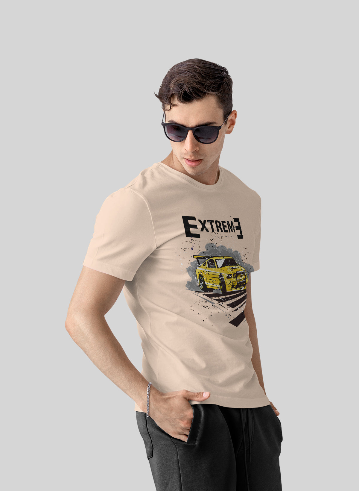 EXTREME DRIFT ON THE ROAD CREW NECK T-SHIRT