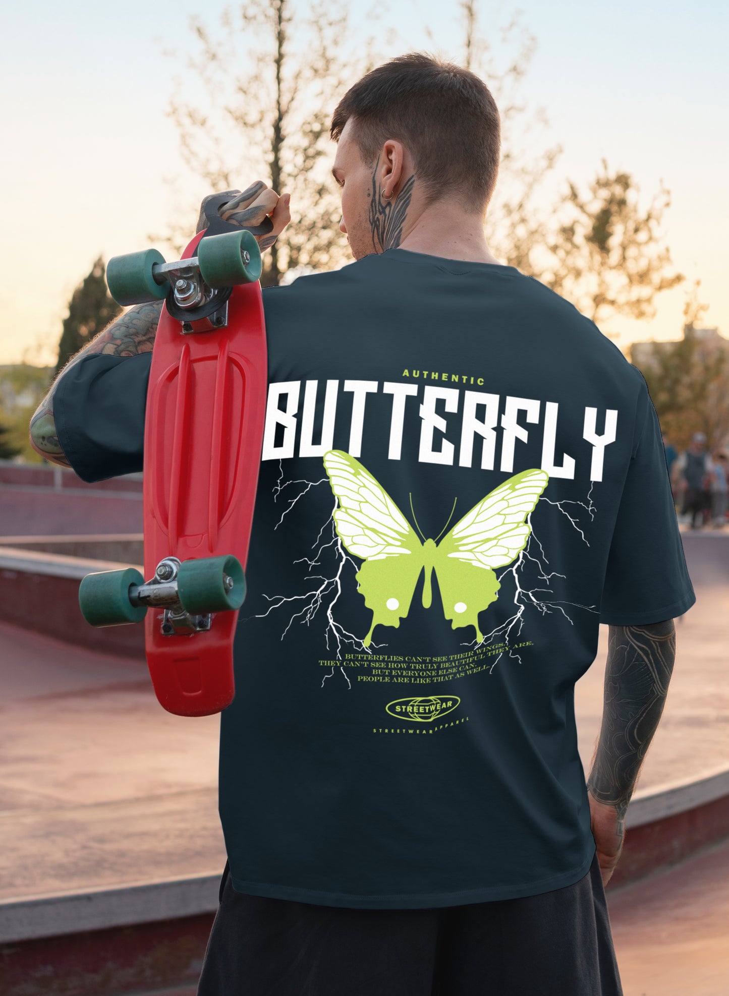 AUTHENTIC BUTTERFLY COTTON OVERSIZED T-SHIRT