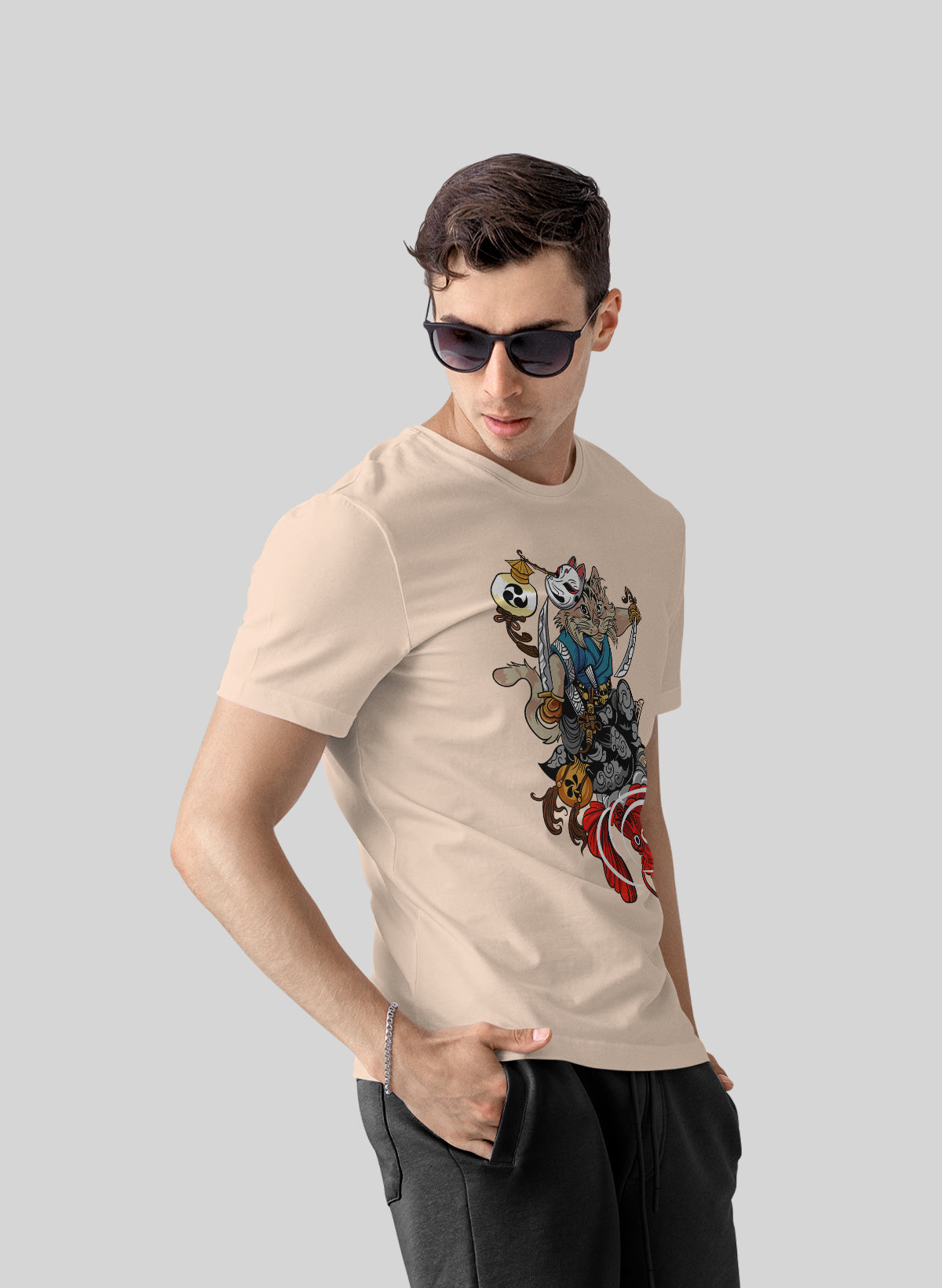 THE BLADE OF THE CAT RONIN CREW NECK T-SHIRT