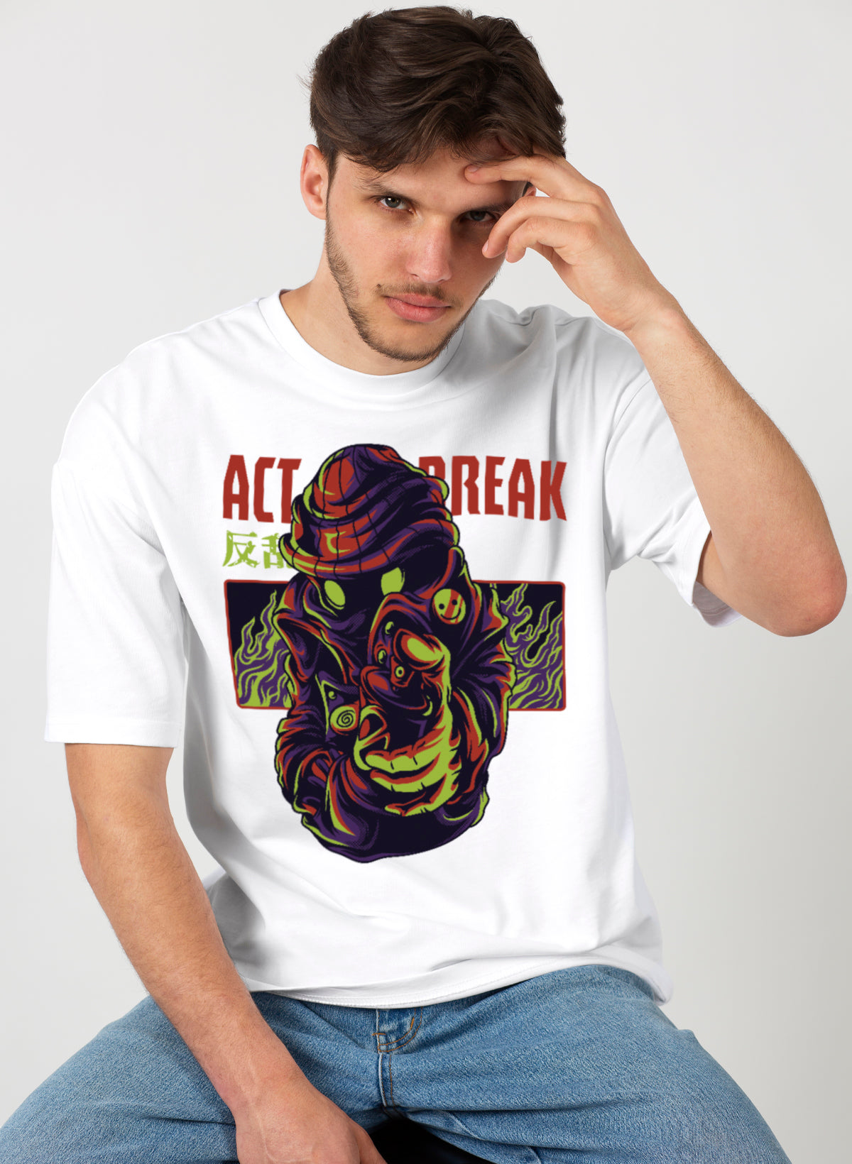 ACT BREAK COTTON OVERSIZED T-SHIRT