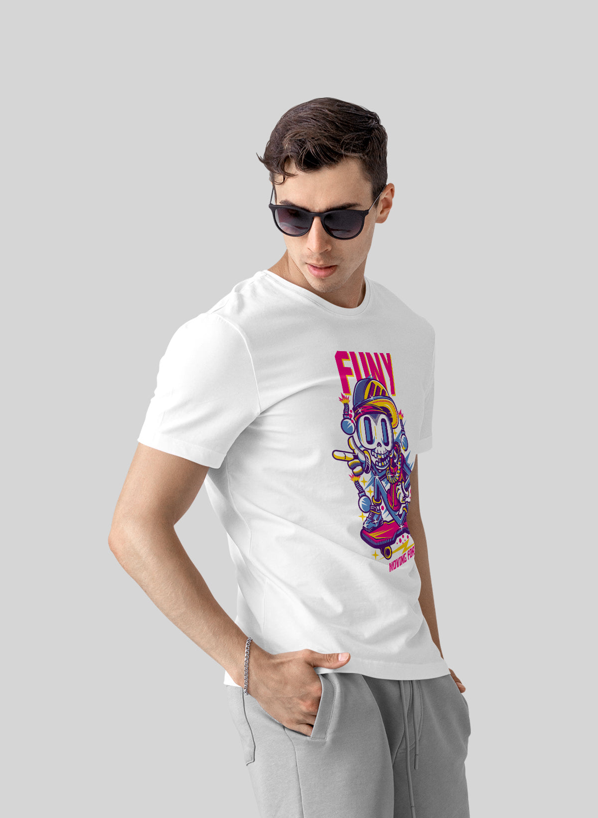 SKELE-THRILL THE FUTURISTIC RIDE CREW NECK T-SHIRT