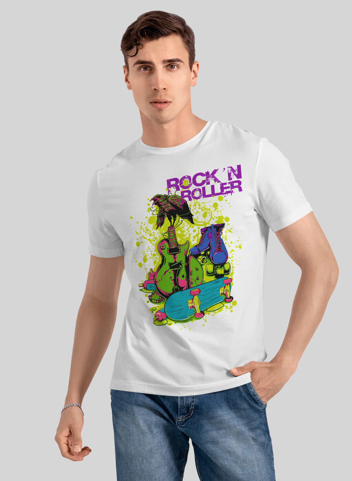 ROCK N ROLLER CREW NECK T-SHIRT