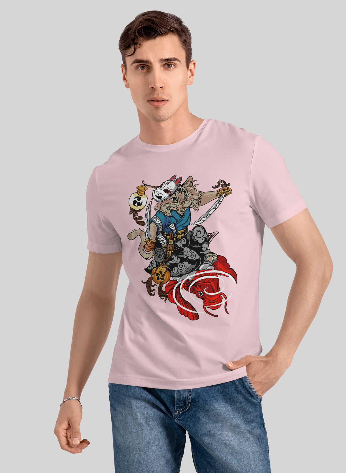 THE BLADE OF THE CAT RONIN CREW NECK T-SHIRT