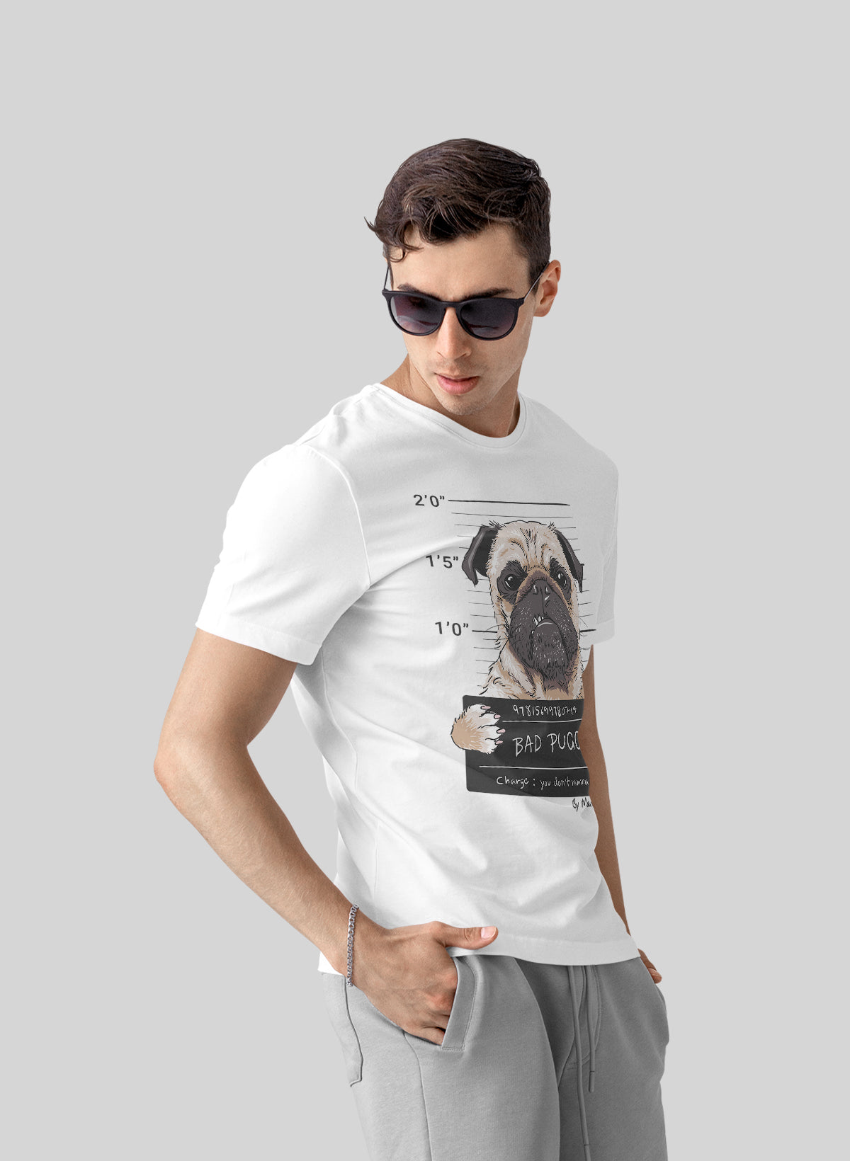 BAD PUGGY CREW NECK T-SHIRT