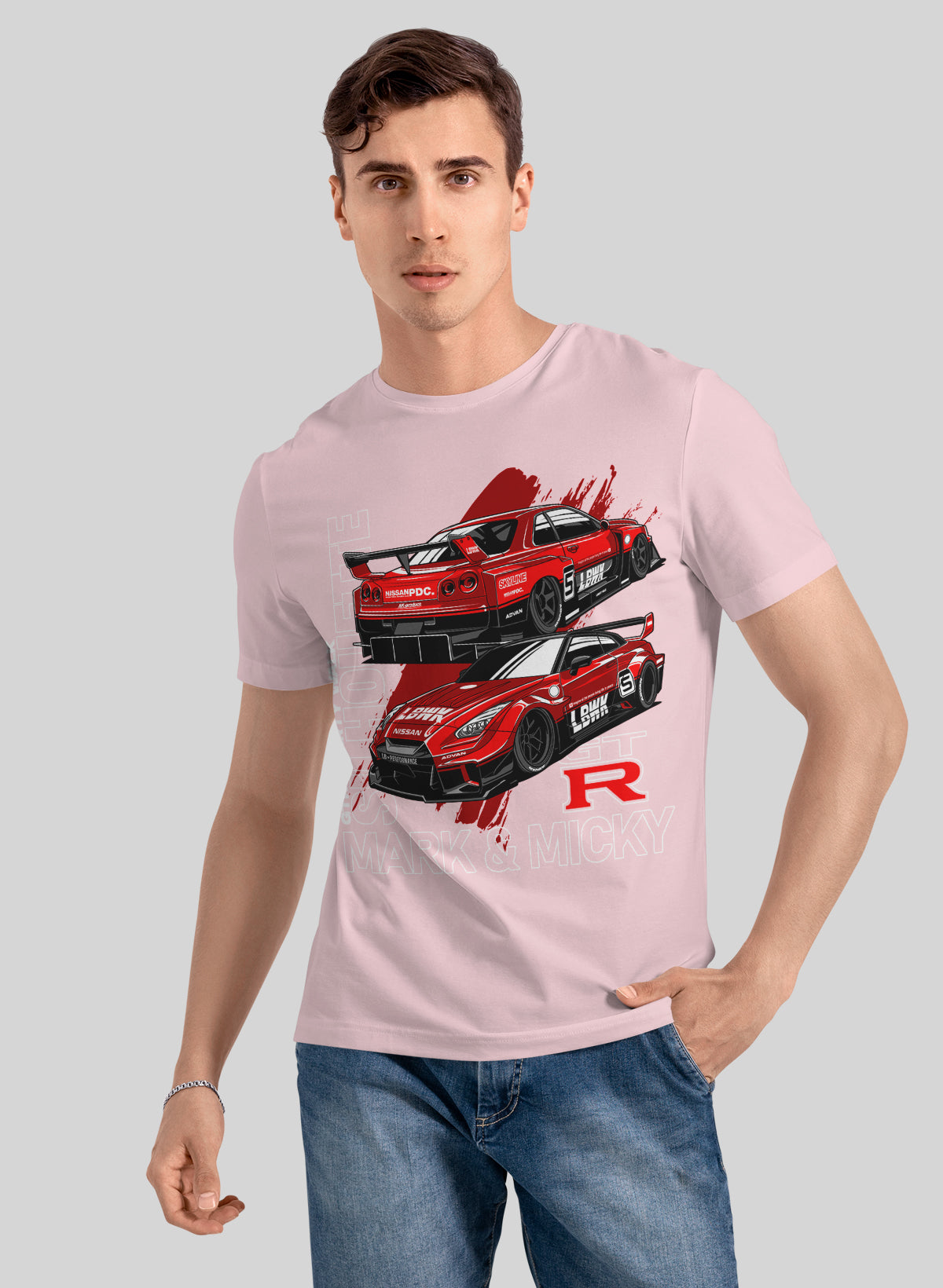 SKYLINE LEGACY GTR EVOLUTION IN RED CREW NECK T-SHIRT