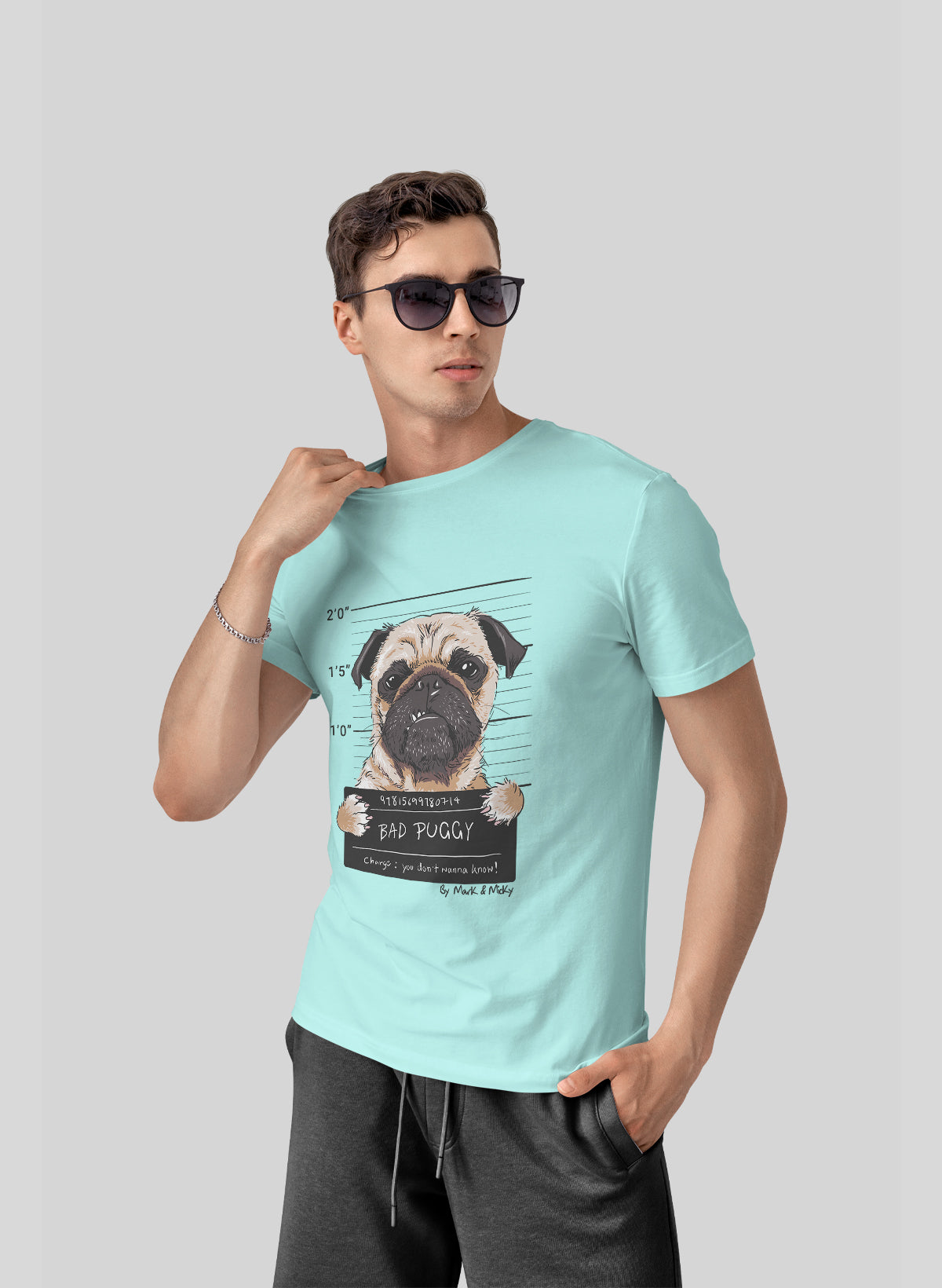 BAD PUGGY CREW NECK T-SHIRT