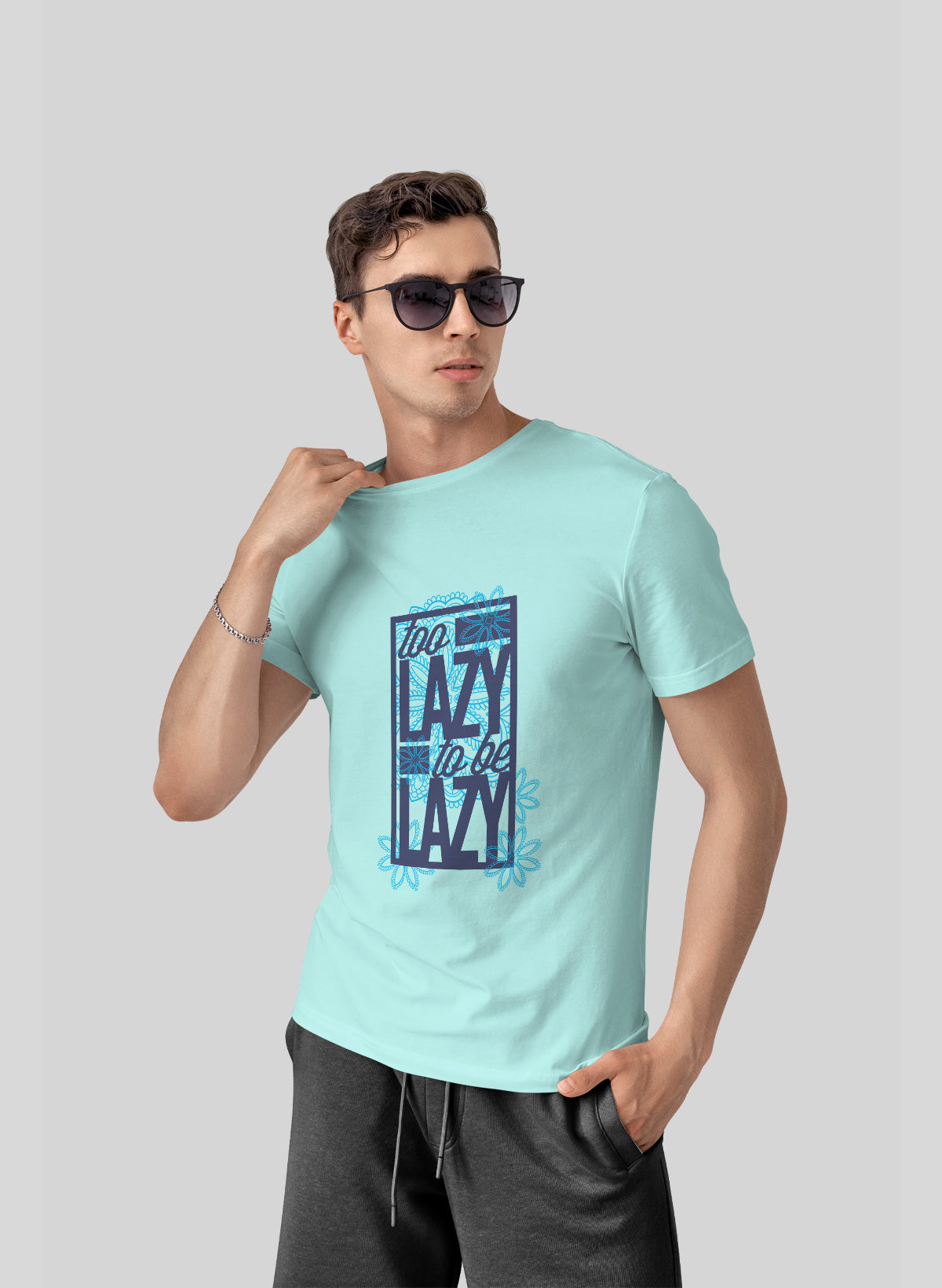 TOO LAZY TO BE LAZY CREW NECK T-SHIRT