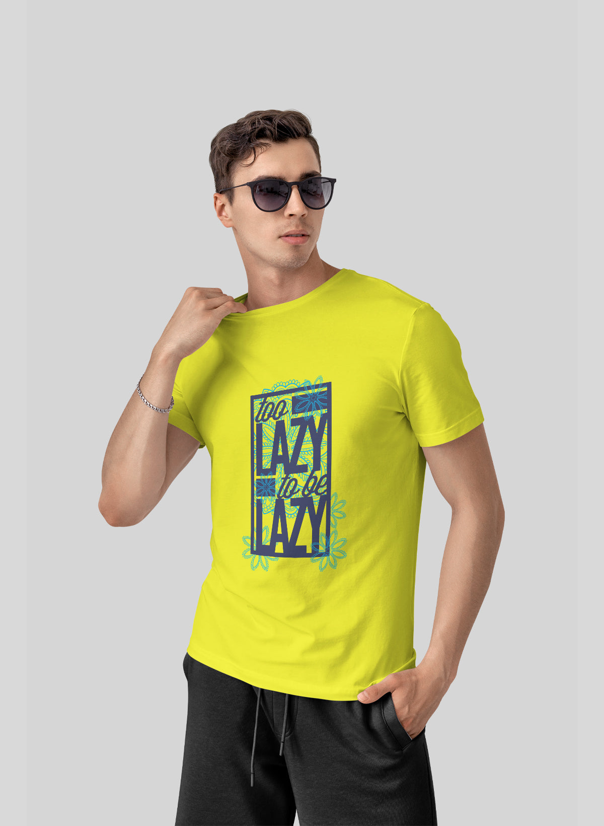 TOO LAZY TO BE LAZY CREW NECK T-SHIRT