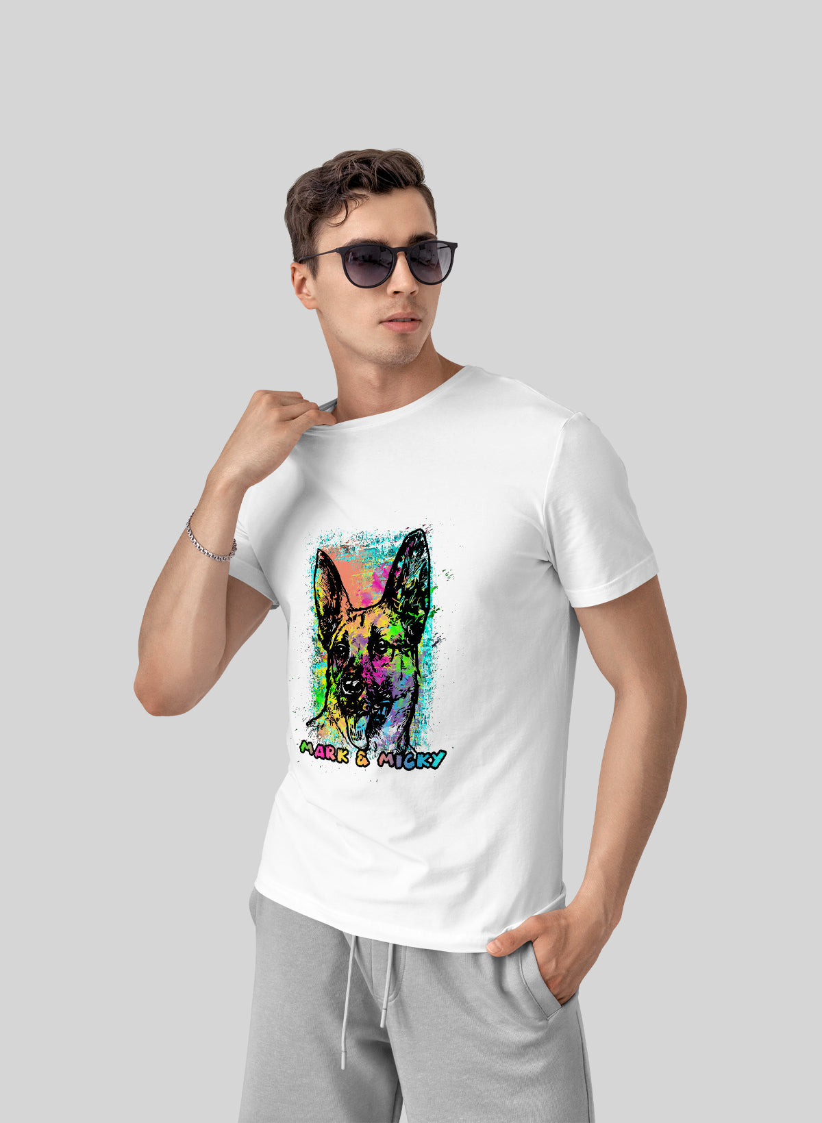 VIBRANT CANINE CREW NECK T-SHIRT