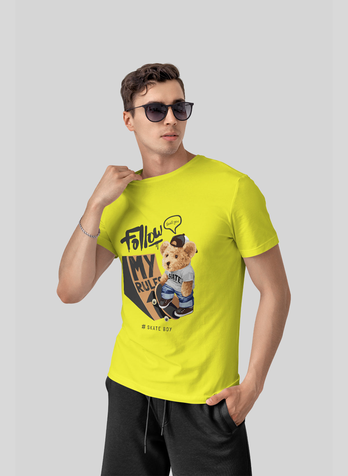 TEDDY SHREDDER FOLLOW MY RULES CREW NECK T-SHIRT