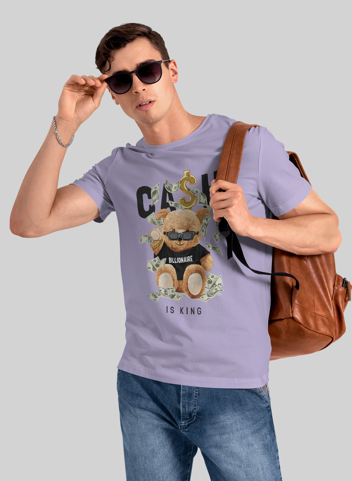 CASH IS KING CREW NECK T-SHIRT