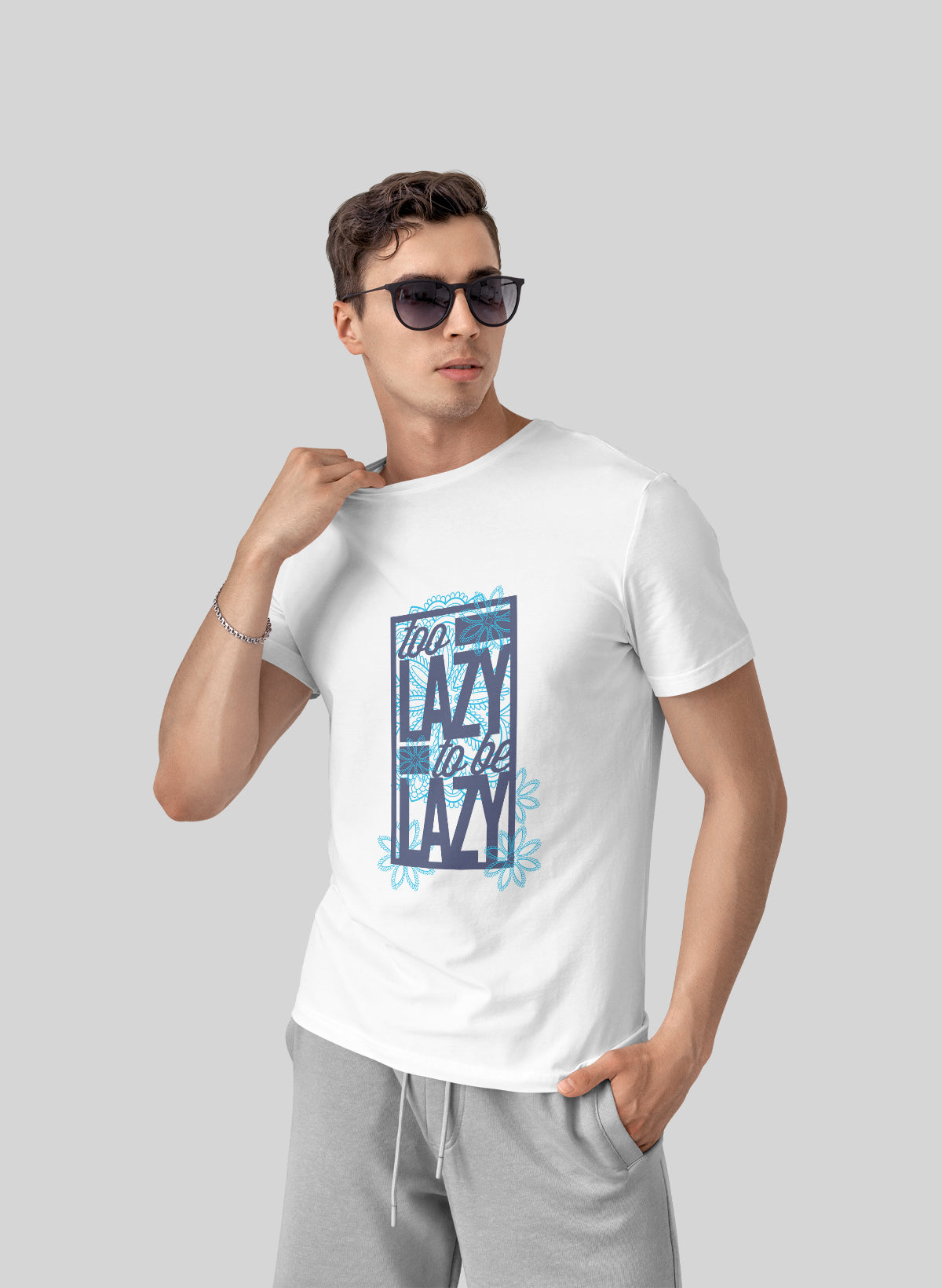 TOO LAZY TO BE LAZY CREW NECK T-SHIRT