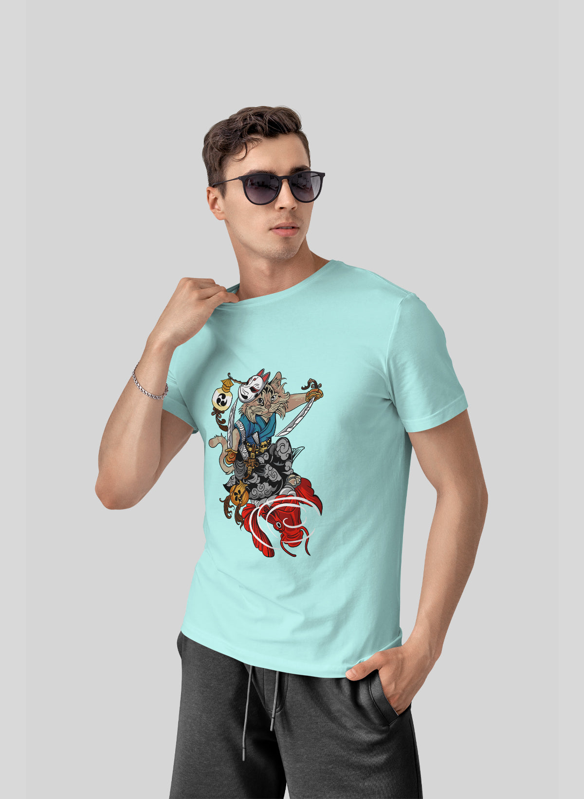 THE BLADE OF THE CAT RONIN CREW NECK T-SHIRT