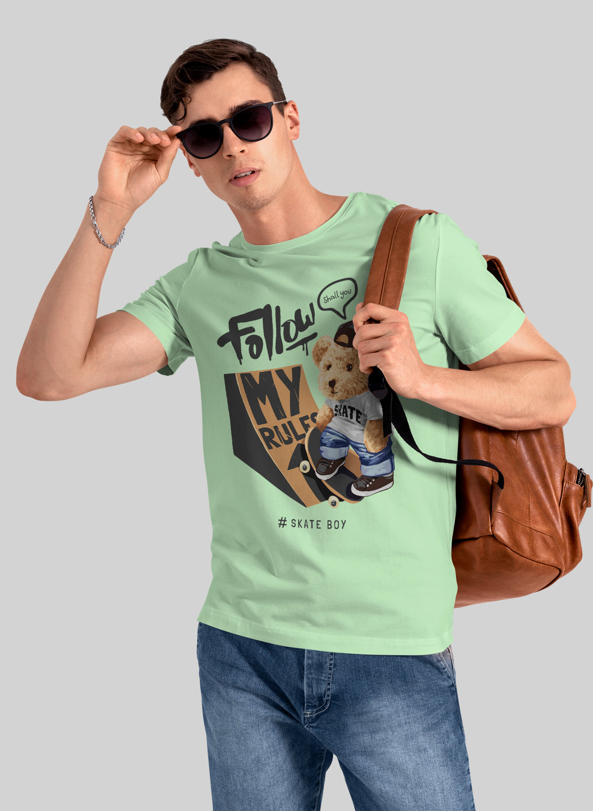 TEDDY SHREDDER FOLLOW MY RULES CREW NECK T-SHIRT