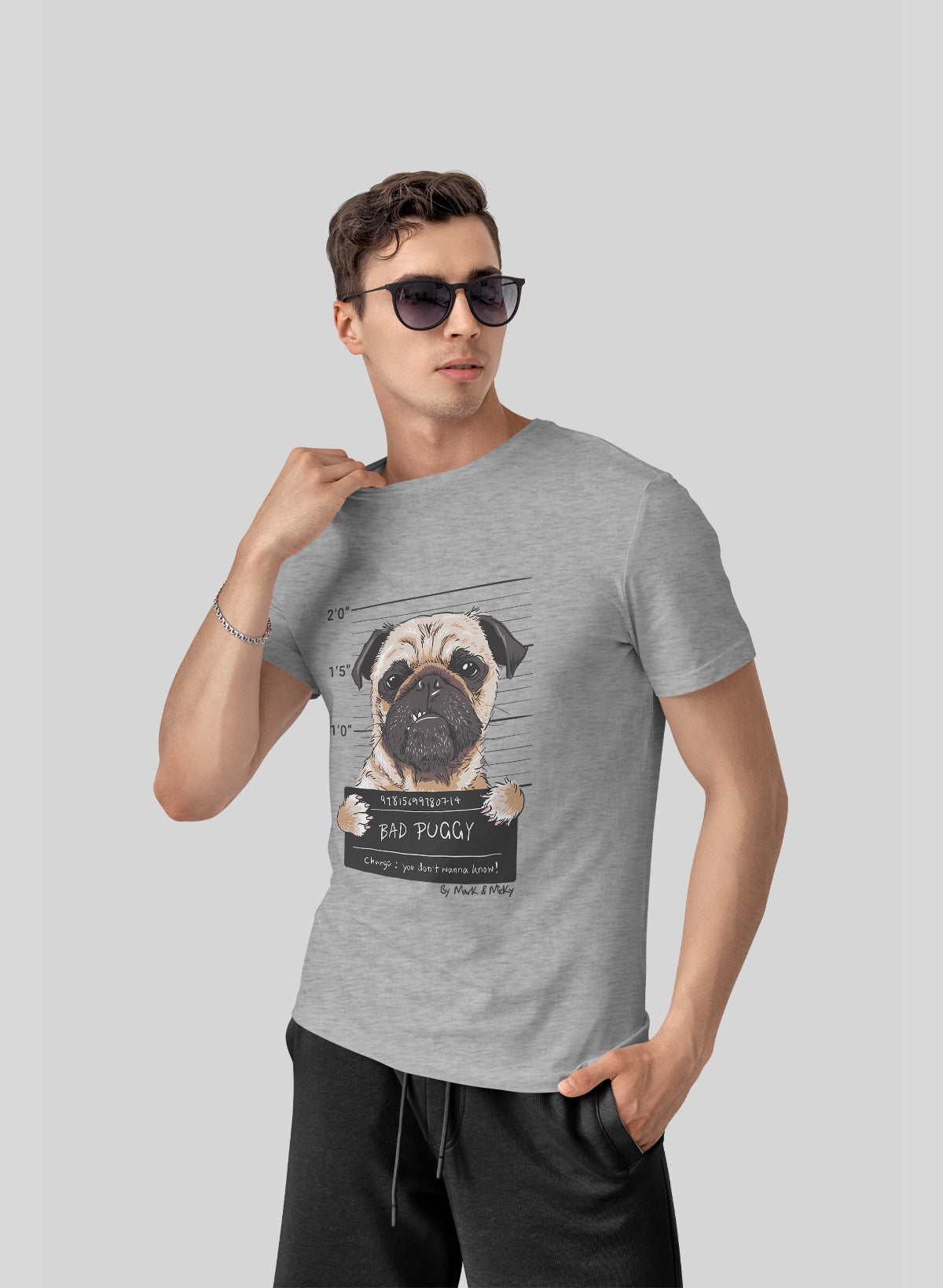 BAD PUGGY CREW NECK T-SHIRT