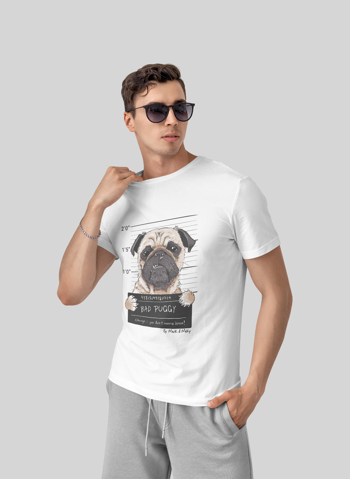 BAD PUGGY CREW NECK T-SHIRT