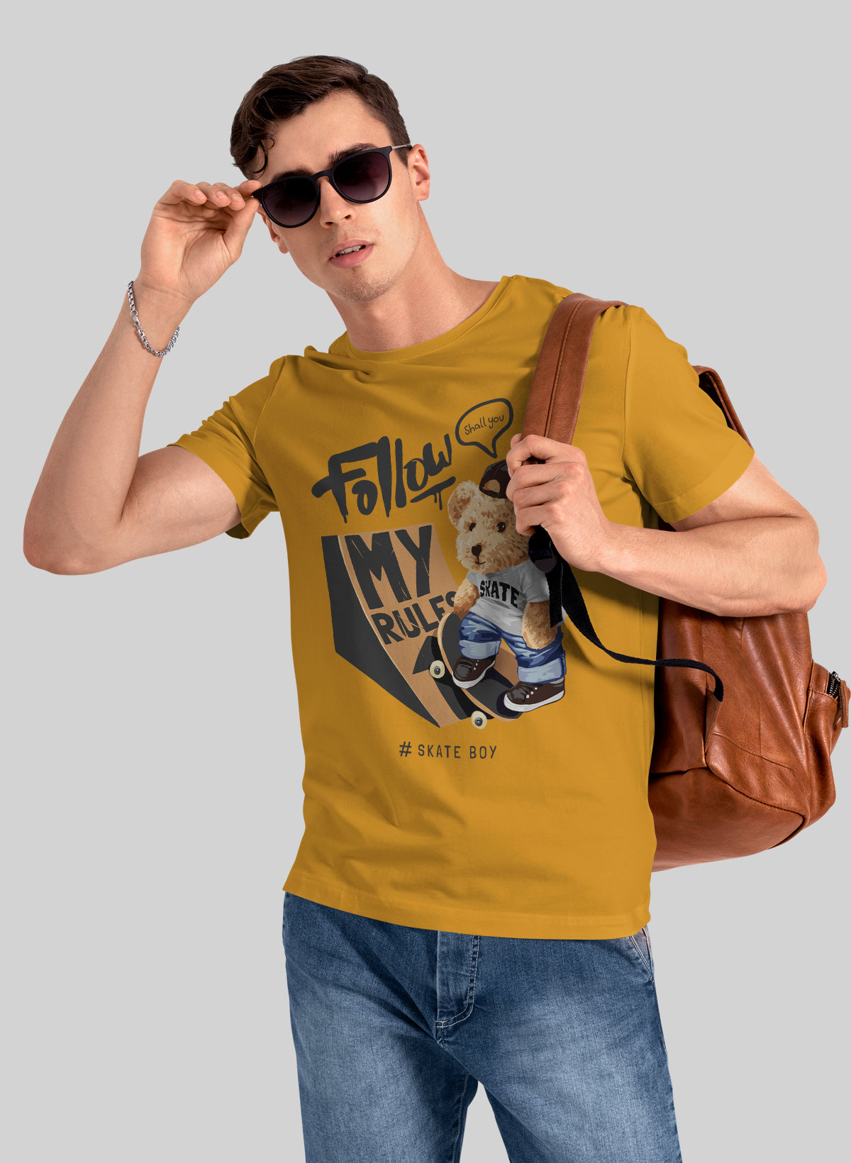 TEDDY SHREDDER FOLLOW MY RULES CREW NECK T-SHIRT