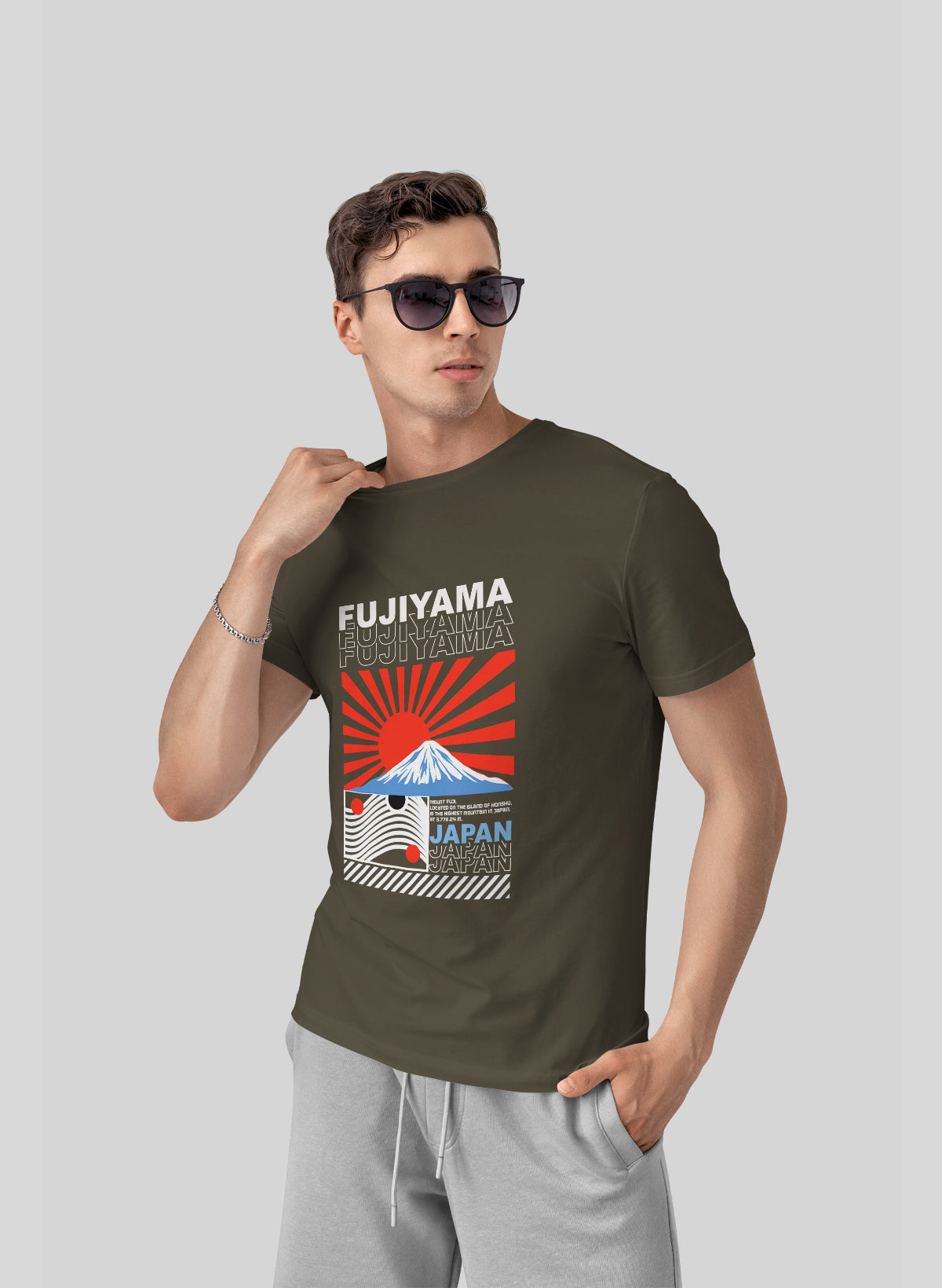 RISING SUN FUJIYAMA CREW NECK T-SHIRT