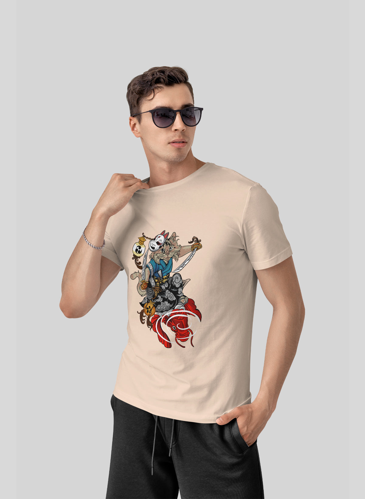 THE BLADE OF THE CAT RONIN CREW NECK T-SHIRT