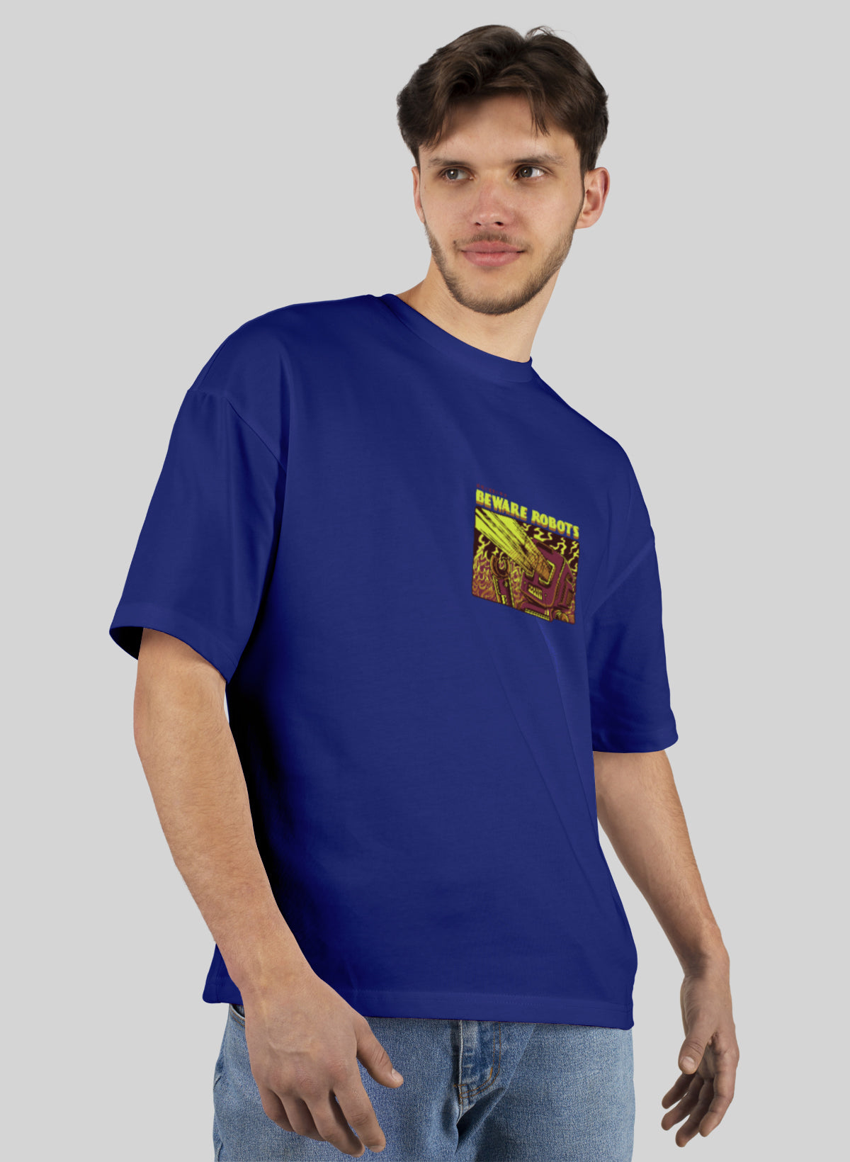 BEWARE ROBOTS COTTON OVERSIZED T-SHIRT