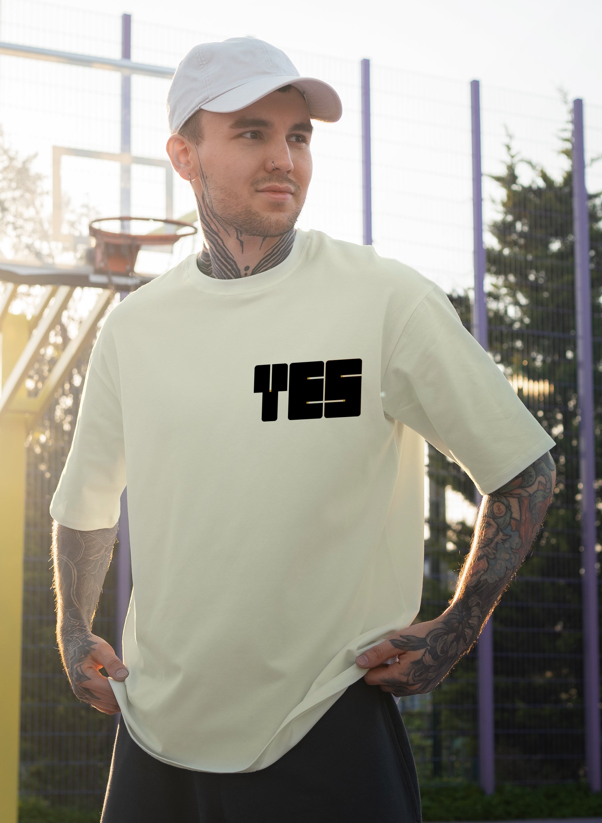 YES COTTON OVERSIZED T-SHIRT